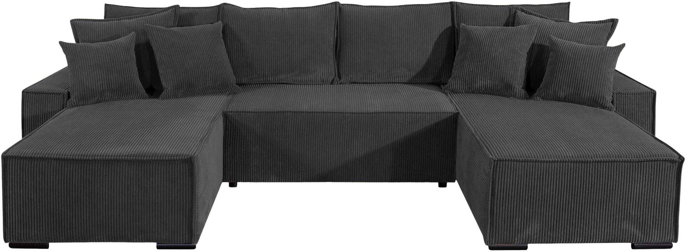 COLLECTION AB Wohnlandschaft »Manhattan U-Form, B: 313 cm, in Breit- oder Normalcord« mit Bettfunktion, Bettkasten & Zierkissen, Federkern