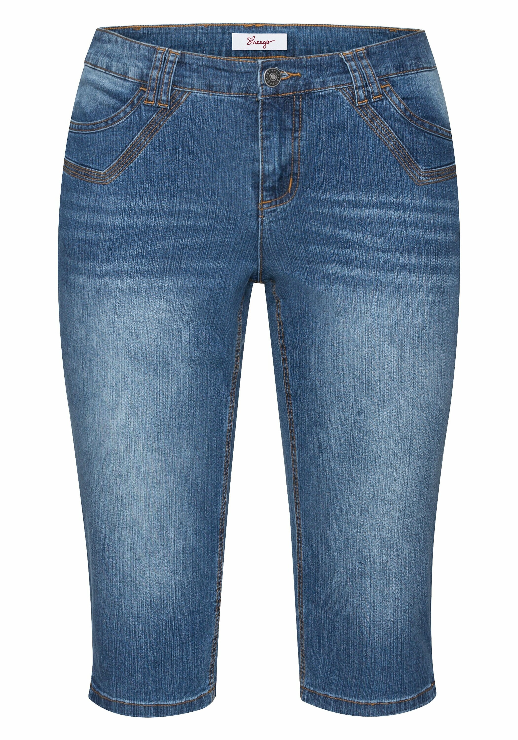 Sheego Jeansbermudas »Caprijeans mit kleinen Seitenschlitzen«