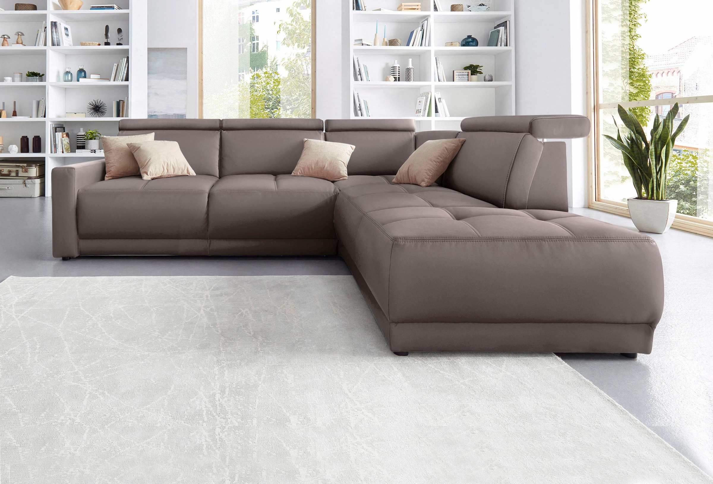 DOMO collection Ecksofa »Ava L-Form«, mit Ottomane, Federkern wahlweise mit Kopfteilverstellungen