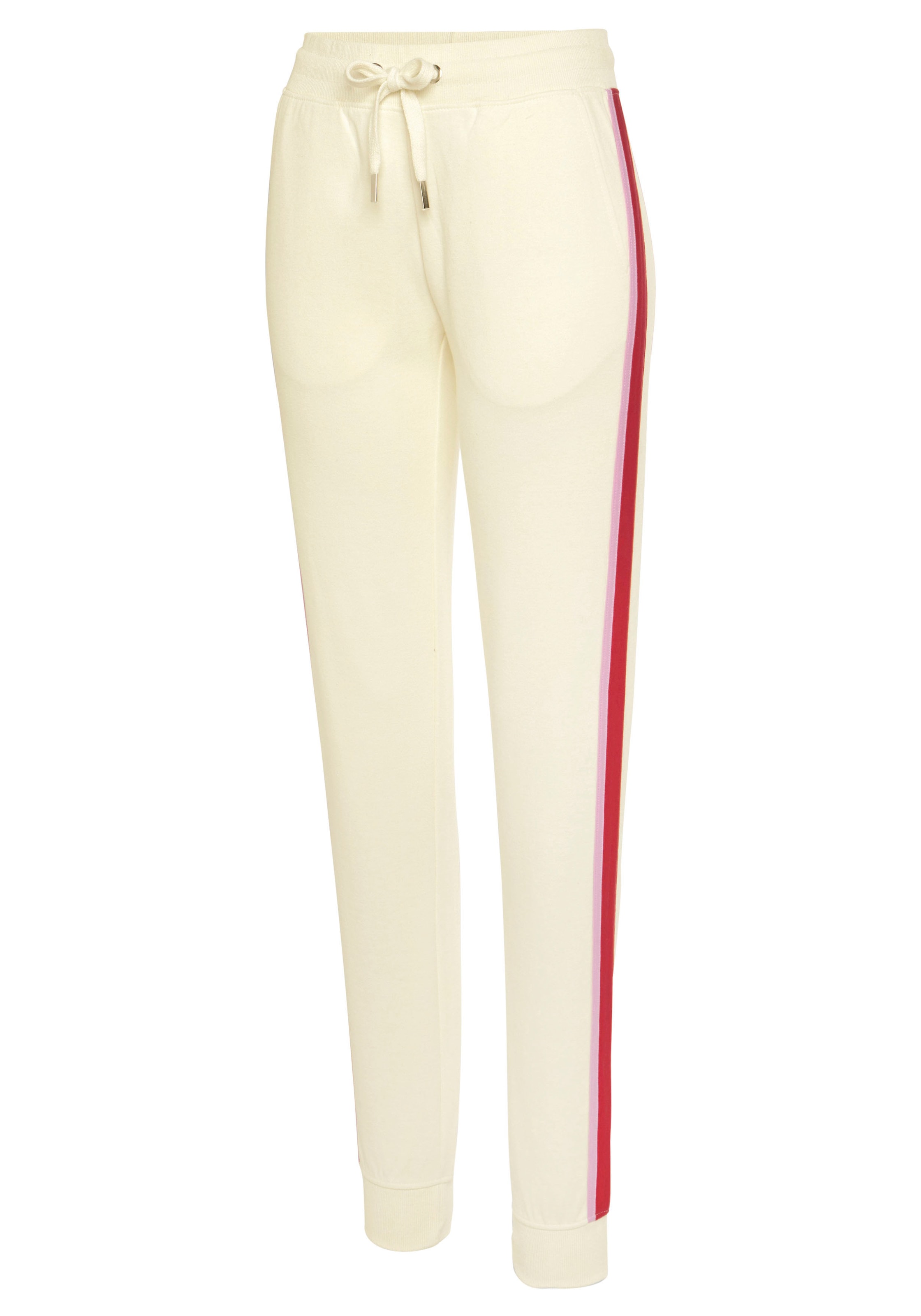 Vivance Sweatpants, (1 tlg.), Sweathose mit kontrast Einsätzen, Loungeanzug