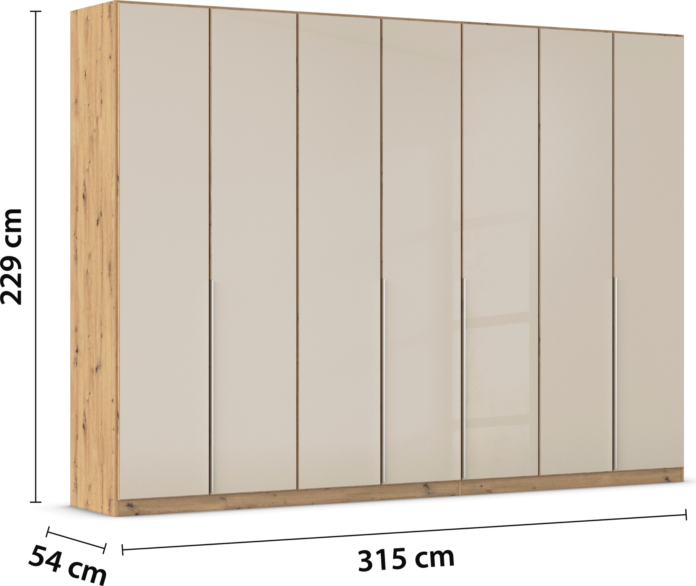 rauch Drehtürenschrank »Kleiderschrank Kleiderschränke Schrank Garderobe AGORDO mit Glasfront«, (in zwei Griff-Farben), durchdachte Innenausstattung, in 6 Breiten und 2 Höhen MADE IN GERMANY