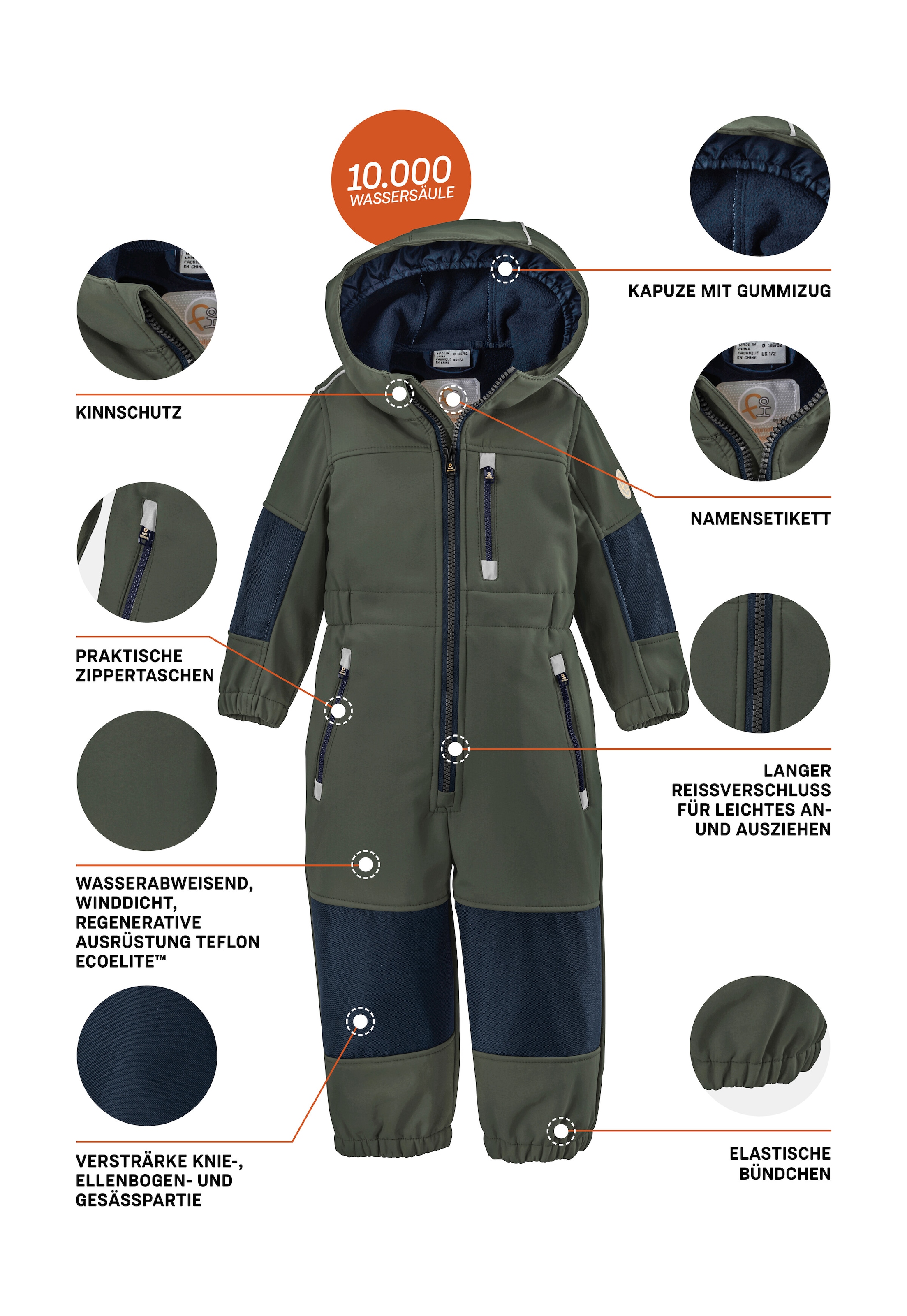 first instinct by killtec Overall »FIOW 35 MNS ONPC« Softshellanzug mit Fleece Innen, wasserabweisend, winddicht