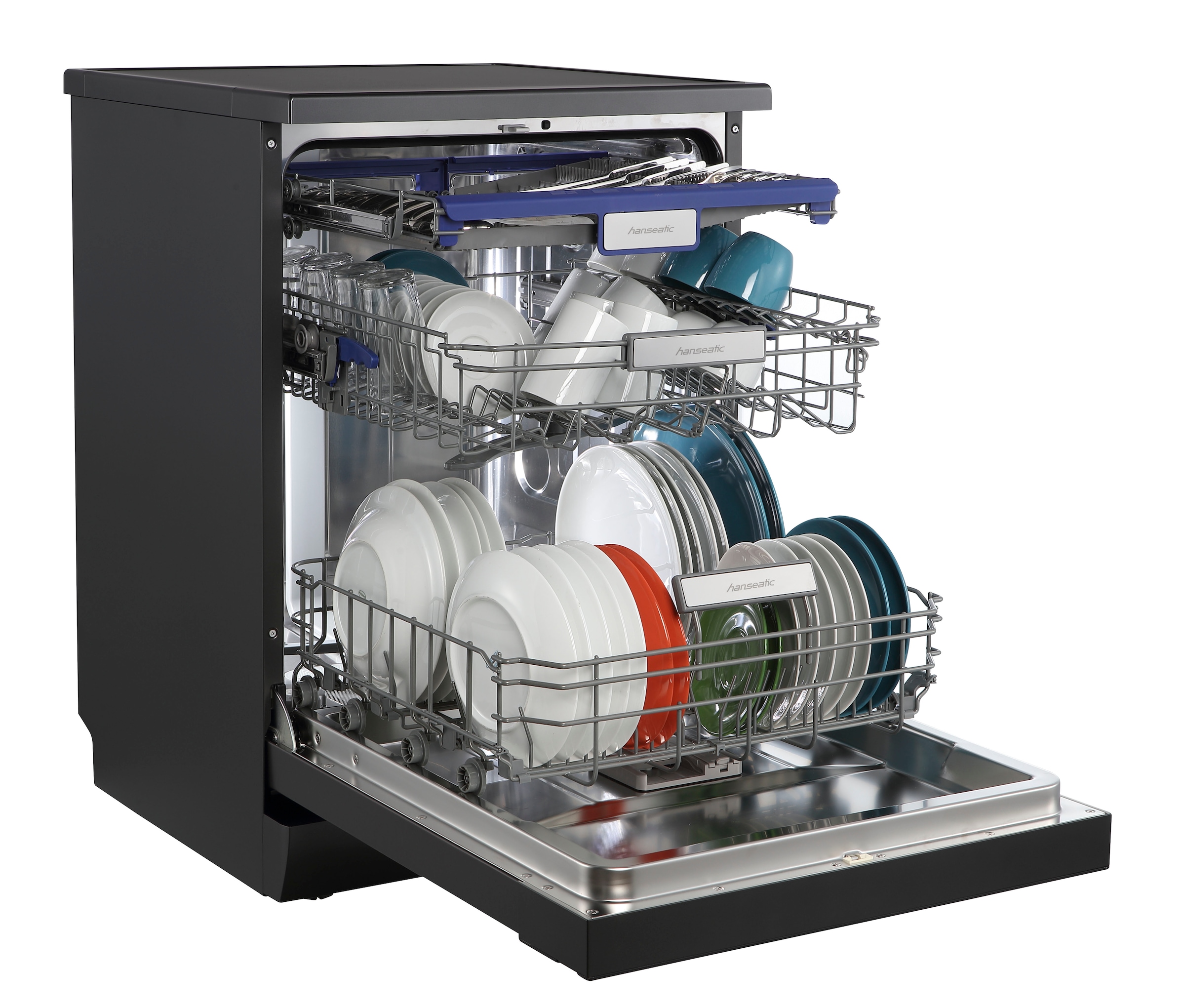 Hanseatic Standgeschirrspüler »HF6B14B35E« 14 tlg. Maßgedecke Standgerät, mit AutoOpen-Trocknung, mit LED-Innenraumbeleuchtung
