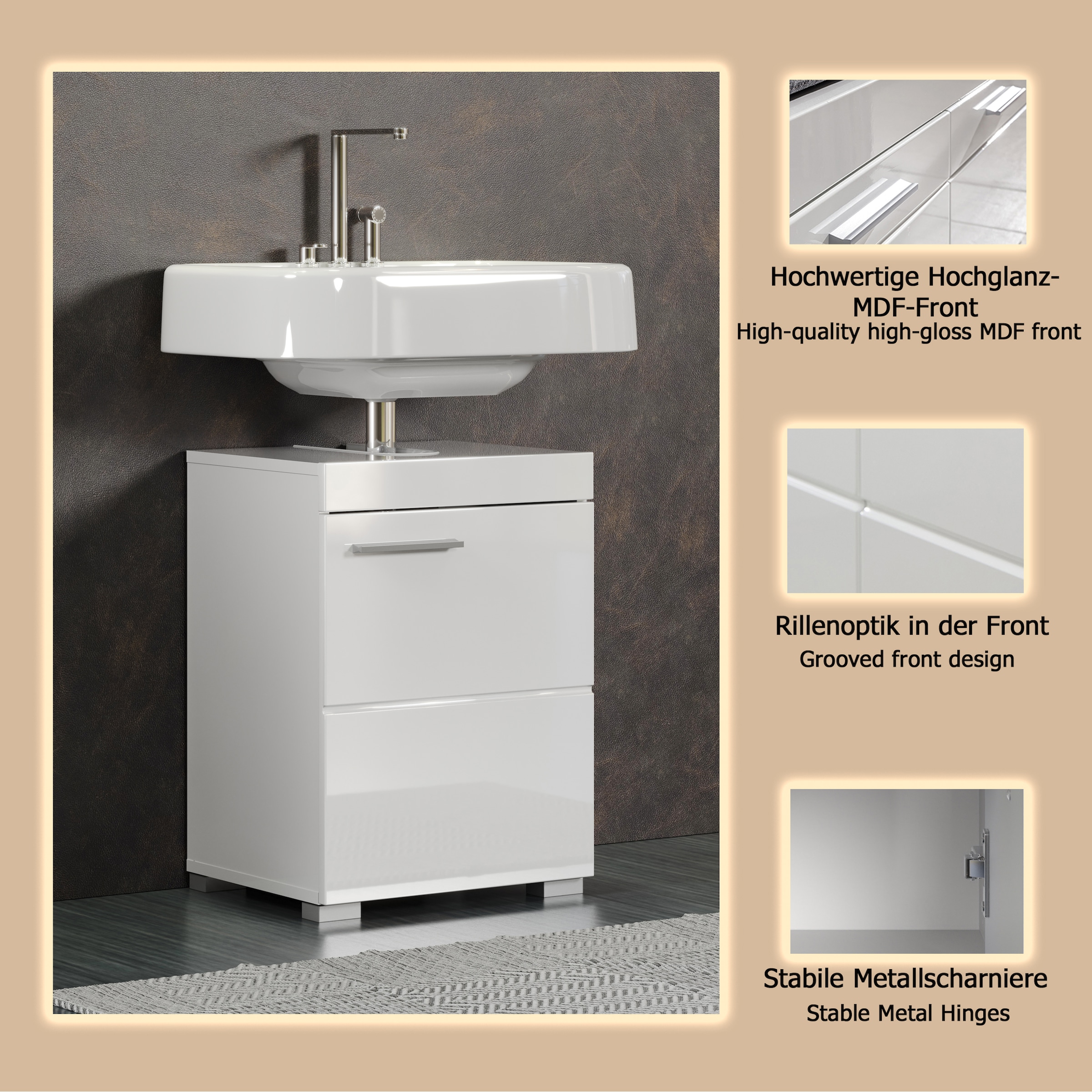 welltime Waschbeckenunterschrank »Avena« 1 Stk. tlg.