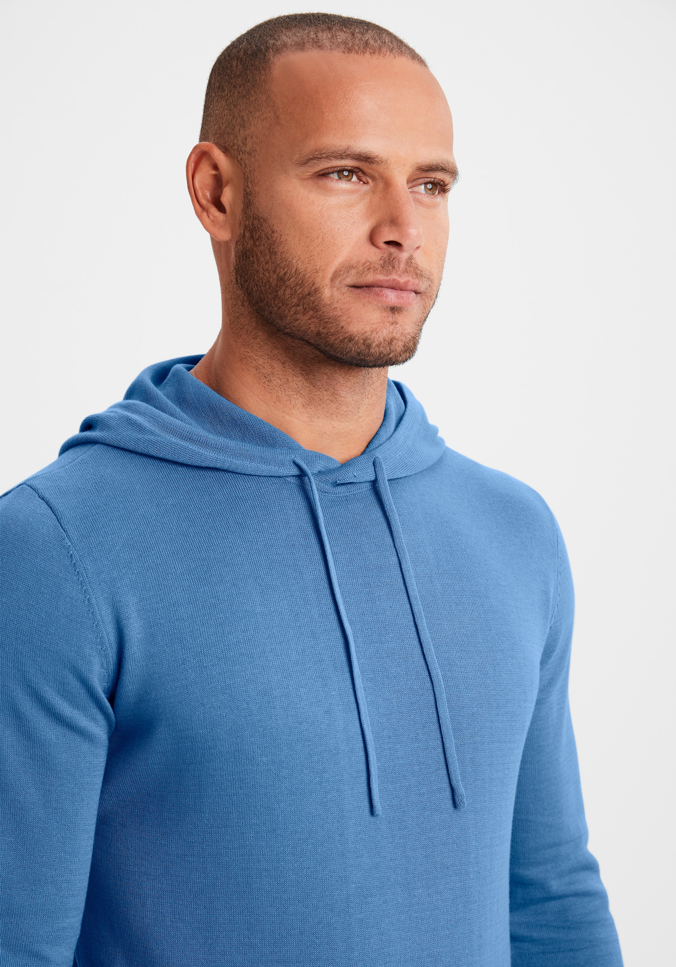 H.I.S Strickpullover »mit Kapuze, Regular Fit,«, Pullover mit Rundhals, Feinstrick, Baumwollmischung