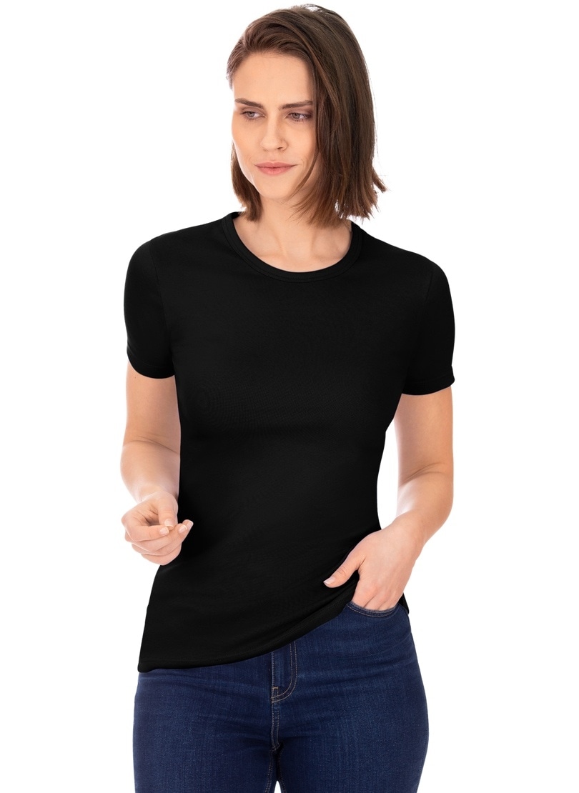 Trigema T-Shirt »TRIGEMA T-Shirt Baumwolle/Elastan« bei ♕ aus