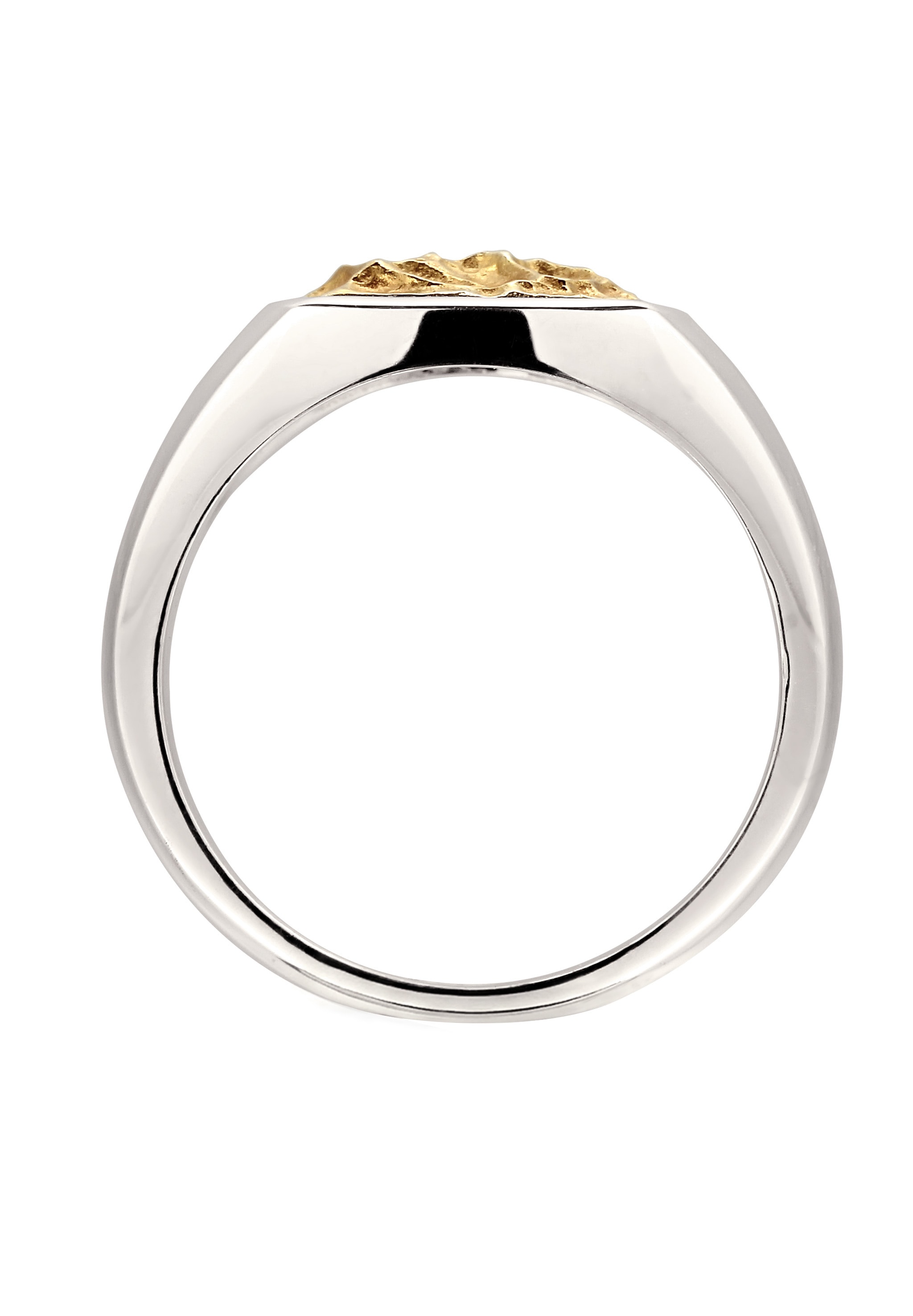 Kuzzoi Siegelring »Ring Siegelring Quadrat Bicolor 925 Sterling Silber vergoldet«