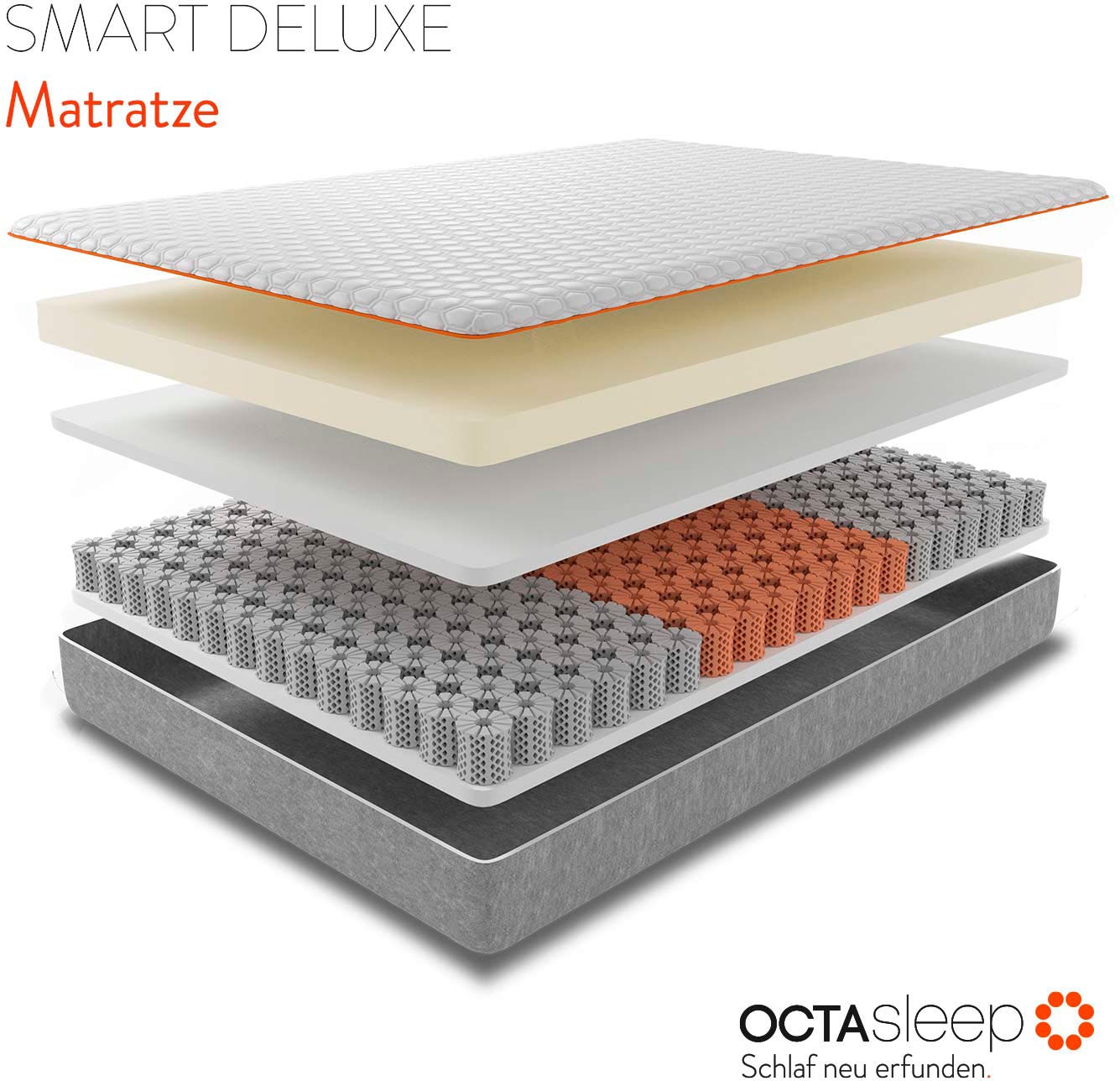 OCTAsleep Komfortschaummatratze »Octasleep Smart Deluxe Mattress«, 20 cm hoch, Raumgewicht: 38 kg/m³, (1 St., 1-tlg.)