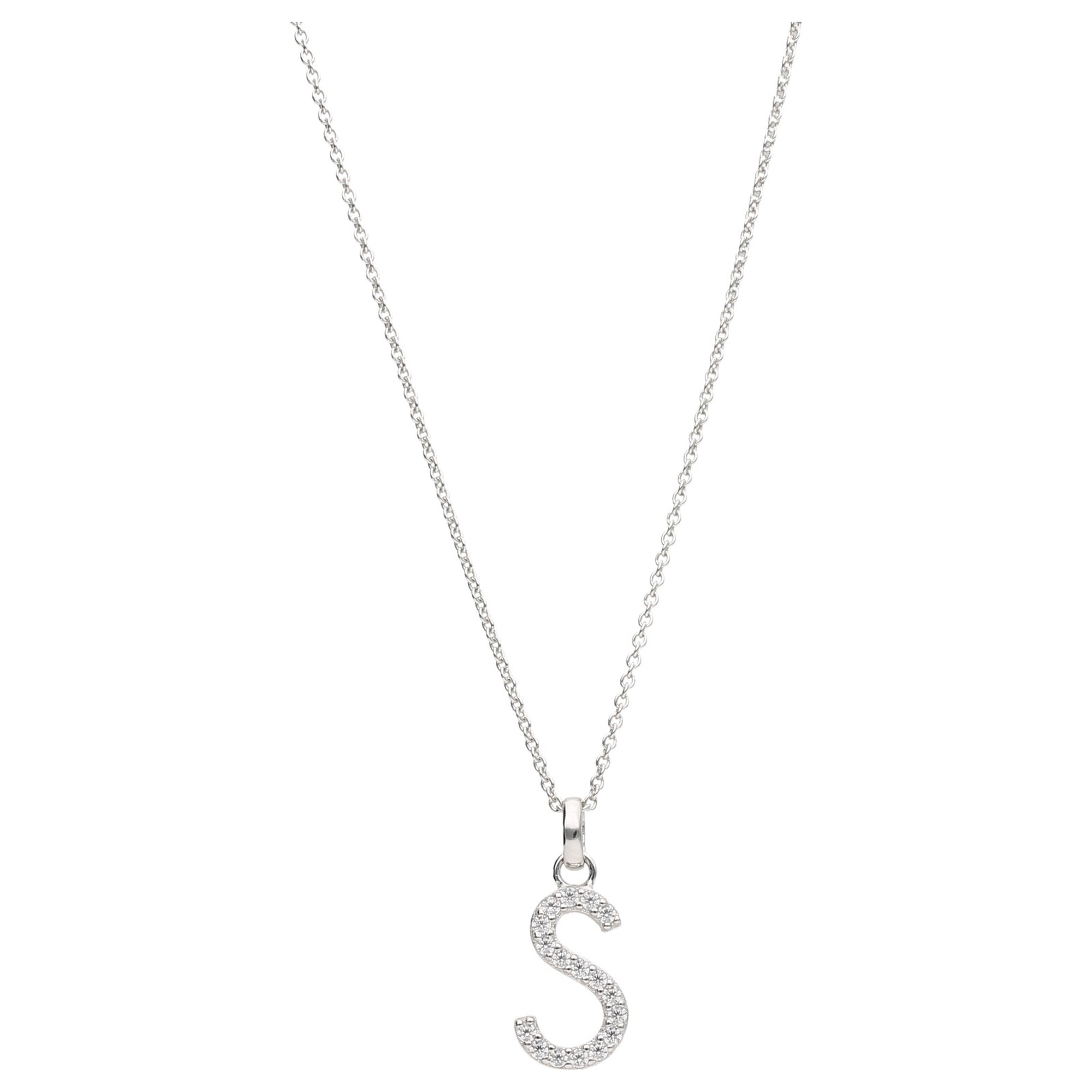 Smart Jewel Kette mit Anhänger »Kette Buchstabe S mit Zirkonia Steine, Silber 925«