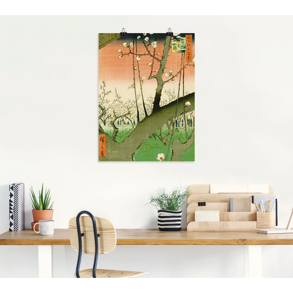 Artland Kunstdruck »Garten mit Pflaumenbäumen«, Bäume, (1 St.)