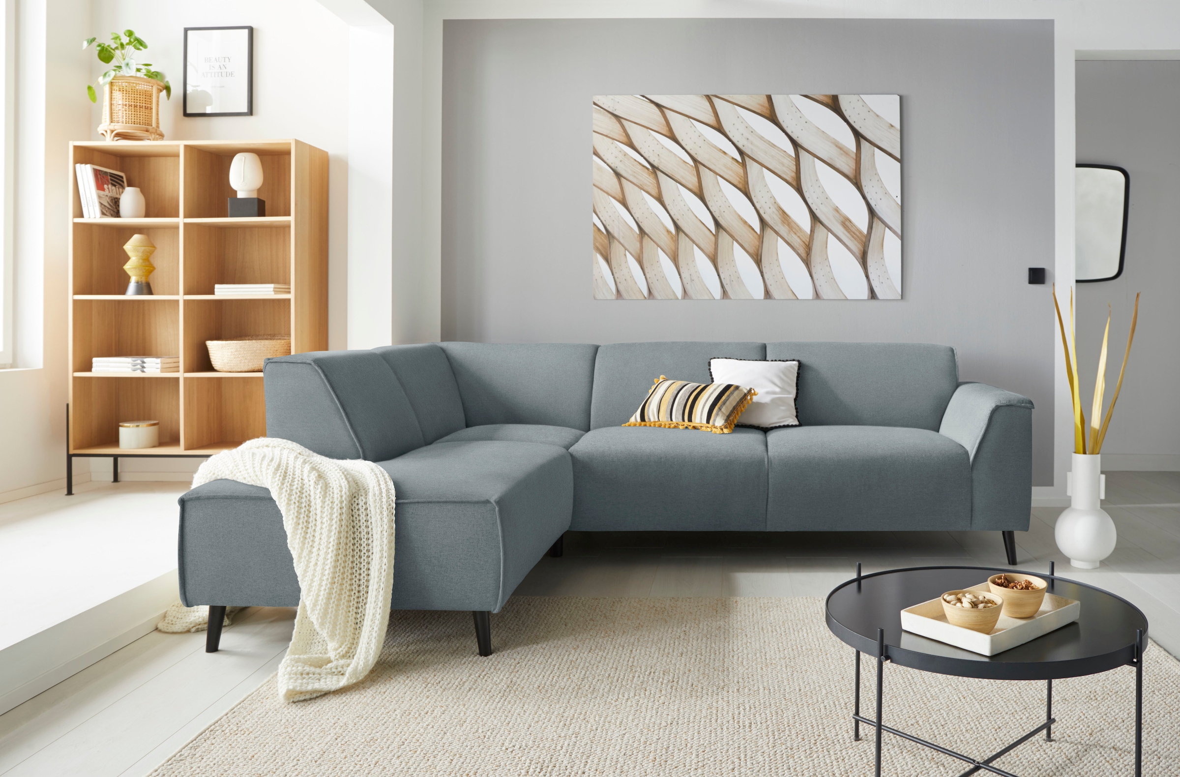 DOMO collection Ecksofa »Amora, bequem und zeitlos, L-Form« mit Federkern für mehr Sitzkomfort