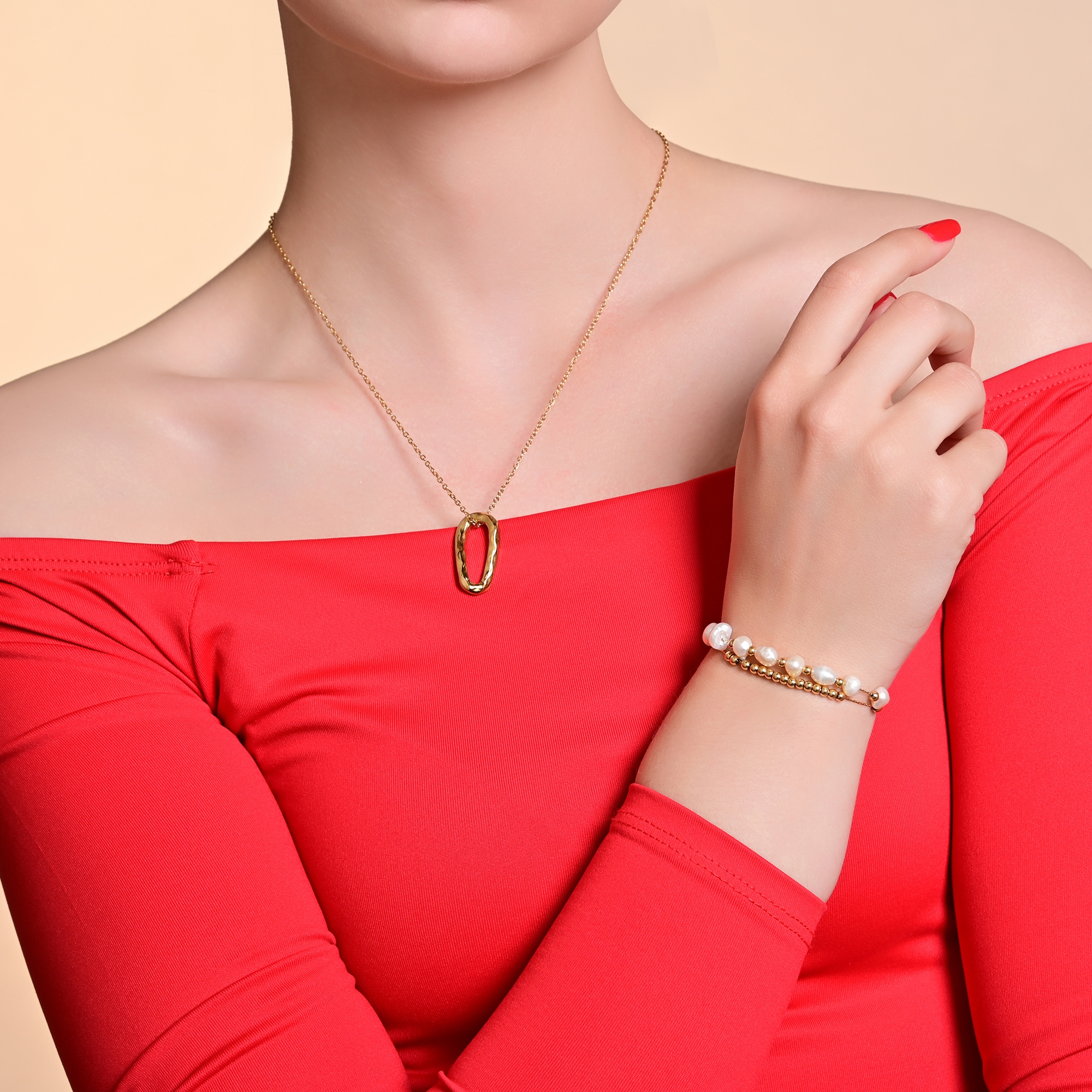 Adelia´s Armband »Damen Armband aus Edelstahl mit Süßwasserperle 17+5 cm«