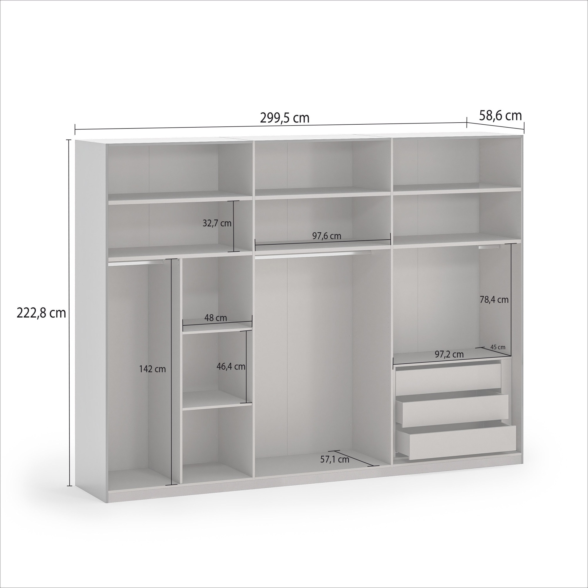 INOSIGN Kleiderschrank »AMETISTA, Drehtürenschrank, designgeformten Fronten«, Made in Italy, hochglanz lackiert, Basisausführung, Zubehör extra
