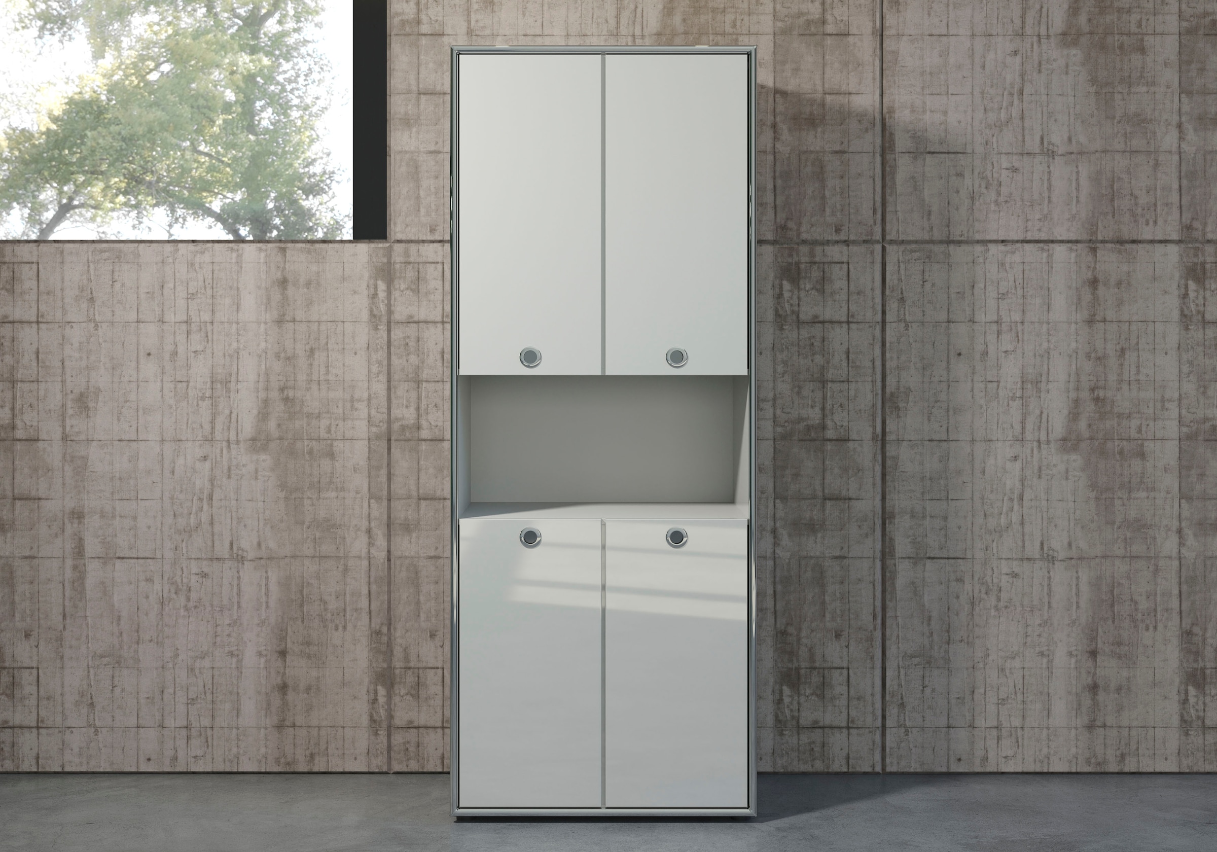 Places of Style Aktenschrank »Imperia«, Hochglanzoptik mit eleganter Chromumrahmung - Made in Italy
