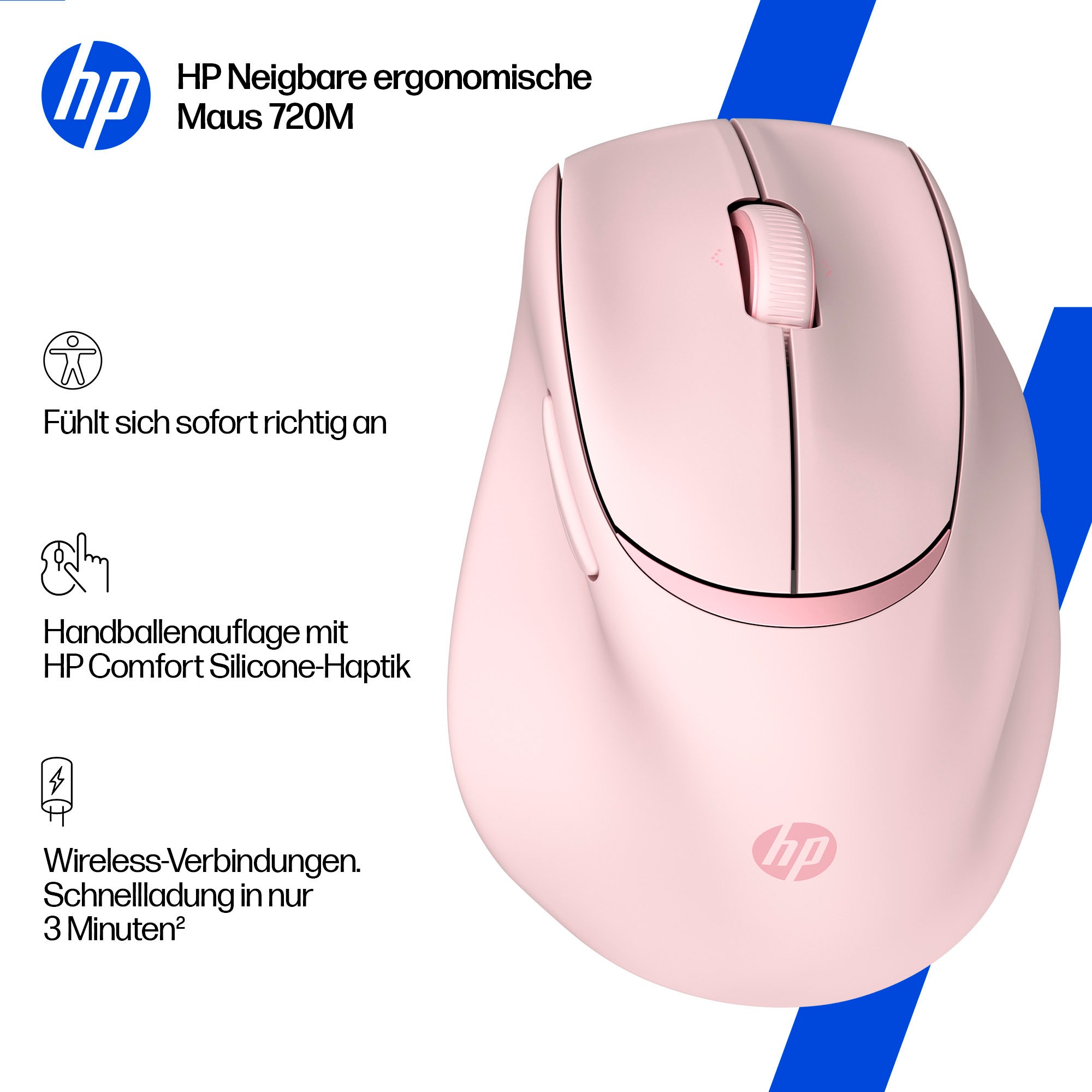 HP ergonomische Maus »720M« Bluetooth | Funk