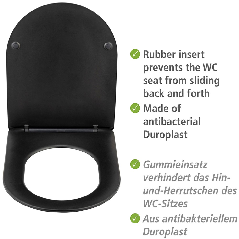 WENKO WC-Sitz »Modell Galati« aus Duroplast, ultraflach, D-Form, mit Absenkautomatik