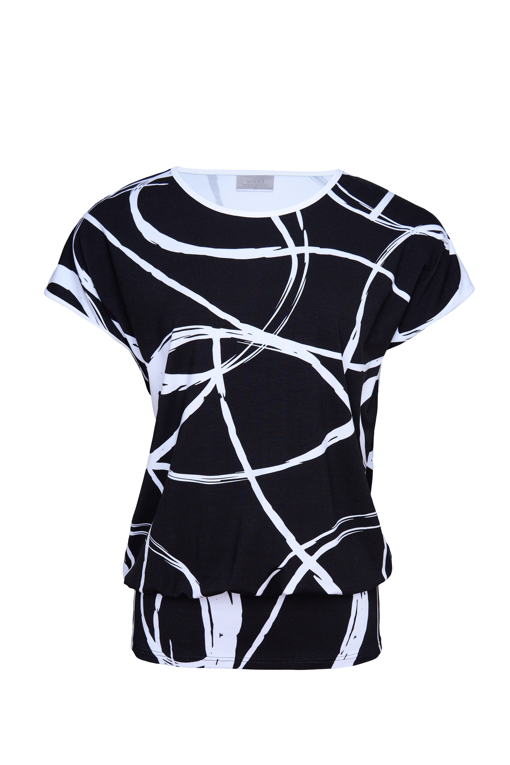 Seidel Moden Kurzarmshirt mit grafischem Muster - Rundhals  - MADE IN GERMANY