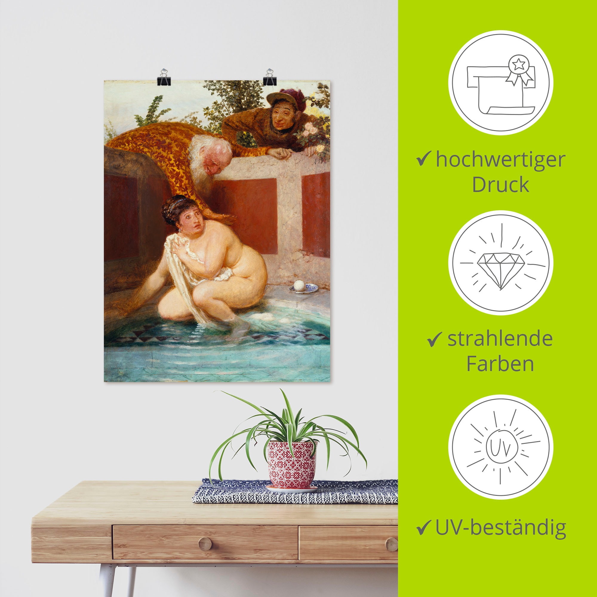 Artland Poster »Susanna im Bade. 1888« Frau 1 Stk. tlg. als Leinwandbild, Poster in verschied. Größen