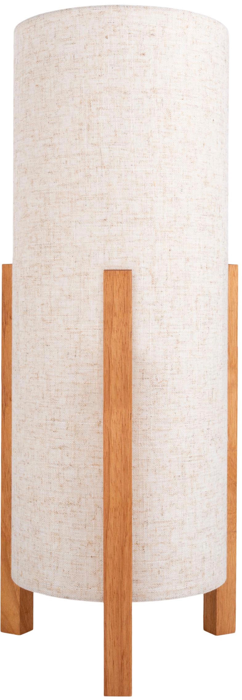 näve Tischleuchte »Matida«, 1 flammig, Leuchtmittel E27 | ohne Leuchtmittel, 1xE27 exkl., Holzgestell, Textilschirm natur, H: ca. 110cm, D: ca.20cm