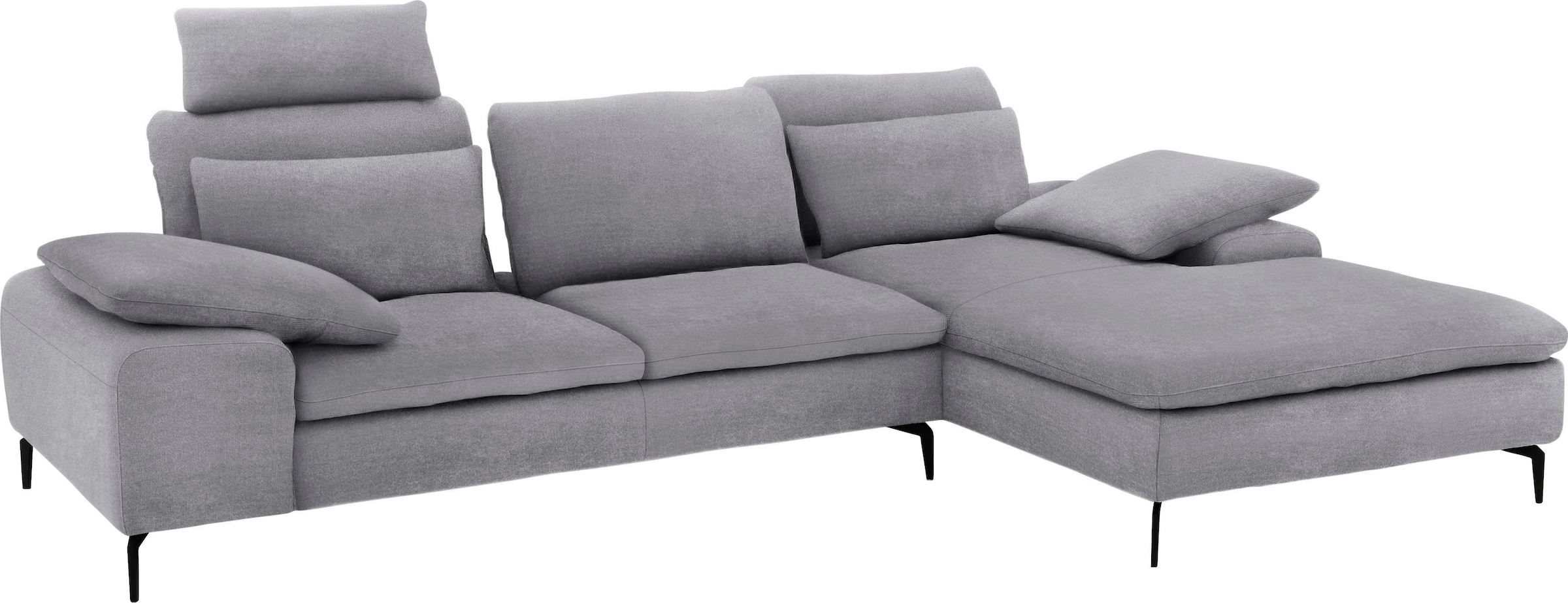 W.SCHILLIG Ecksofa »valentinoo, Designsofa, bequem, elegant und zeitlos, L-Form«, (Set), inklusive Hocker, mit Sitztiefenverstellung, Breite 299 cm