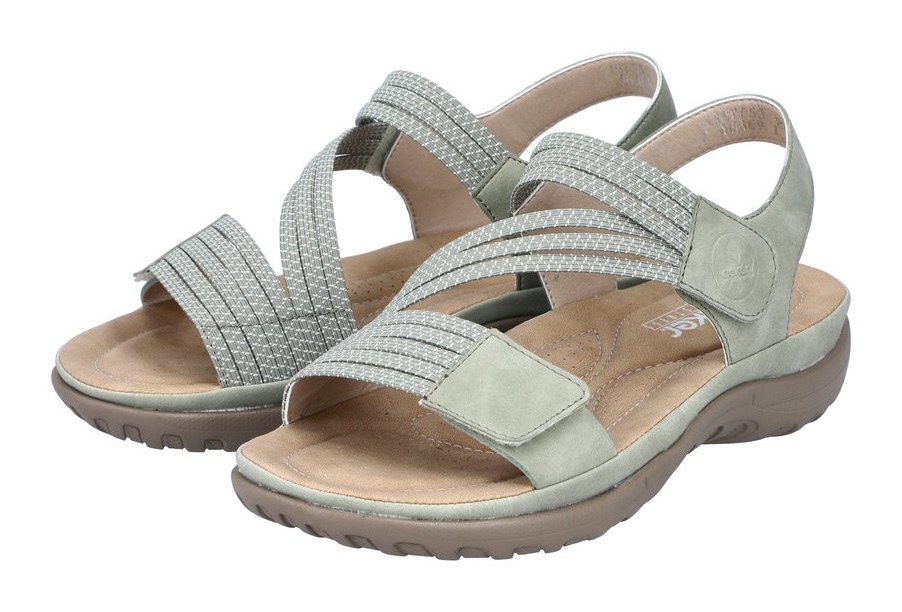 Rieker Riemchensandale, Sommerschuh, Sandalette, Keilabsatz, mit Gummizügen