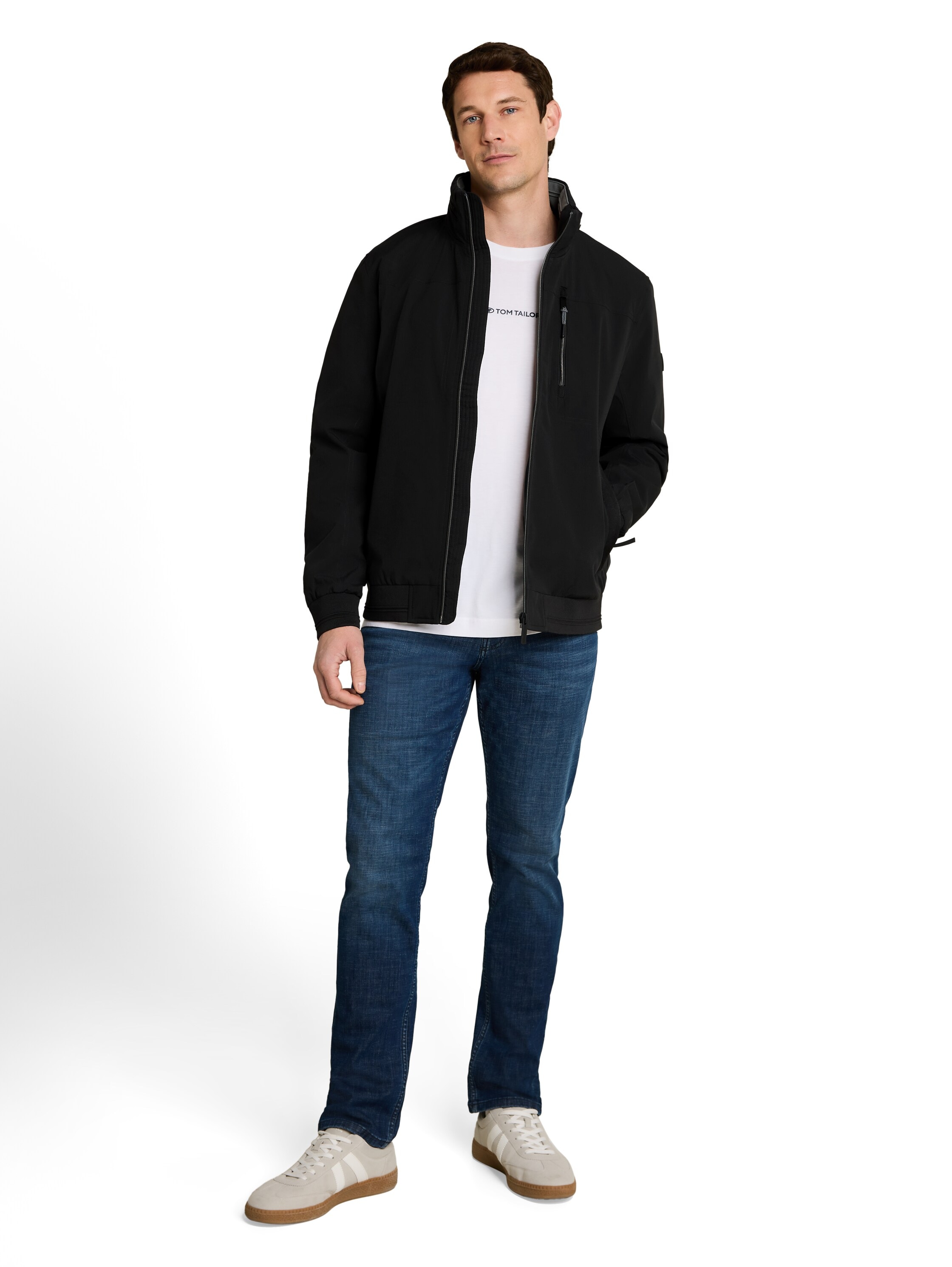 TOM TAILOR Blouson ohne Kapuze Sweatjacke mit Reißverschluss