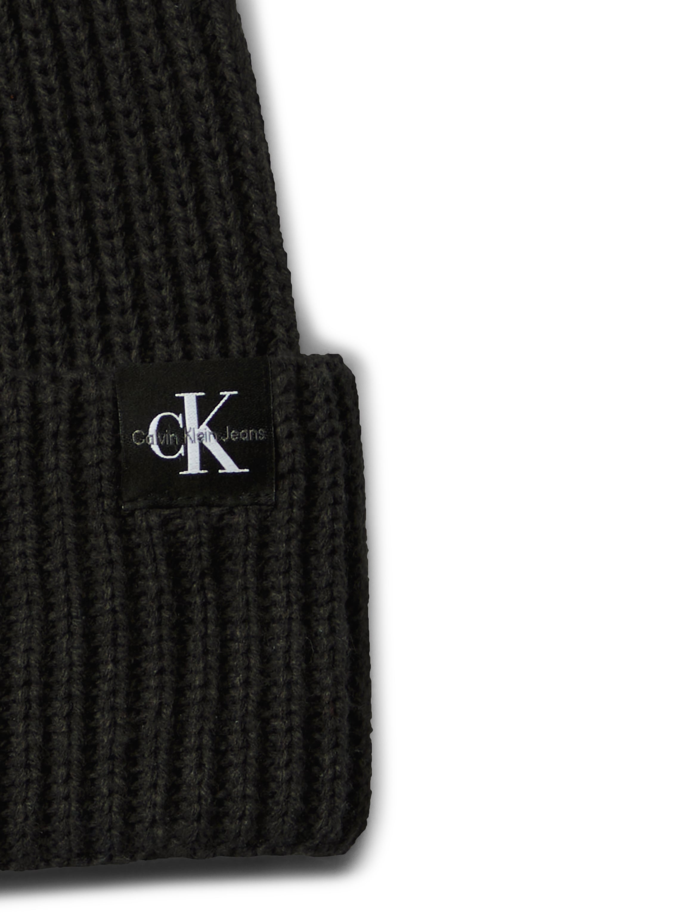 Calvin Klein Jeans Strickmütze »Monogram Rib Scarf Beanie Set« mit Logopatch
