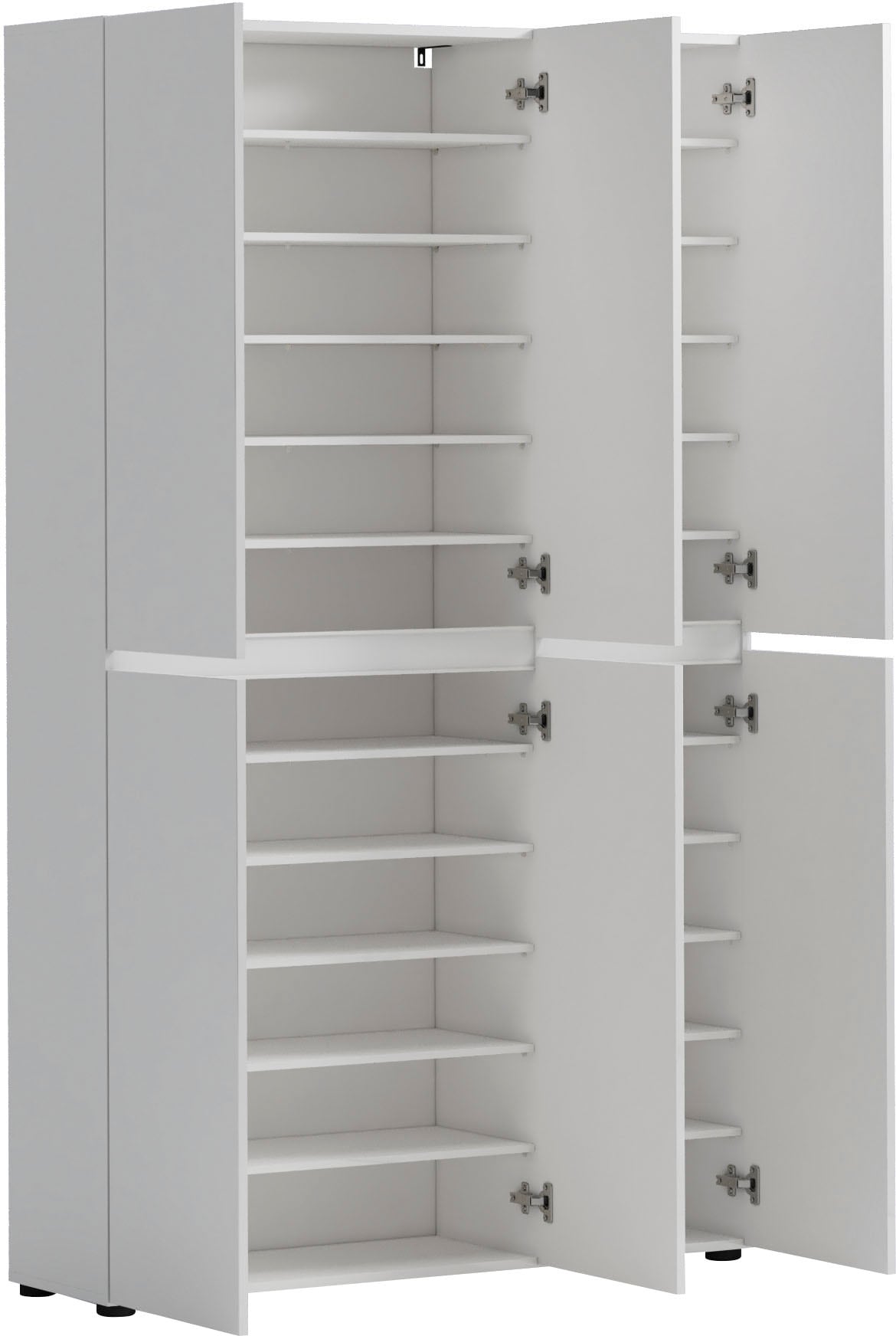INOSIGN Schuhschrank »Mister,Schuhkommode,Schuhmöbel,Schuhablage,Schuhregal«, Breite 120 cm, Höhe 200 cm, Tiefe 34 cm, 6 Türen, 24 Fächer, 2 Spiegel