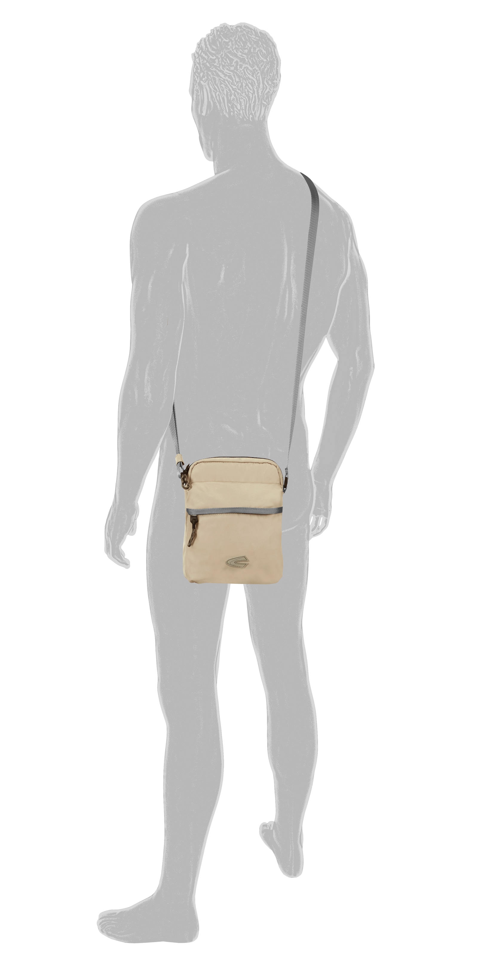camel active Umhängetasche »Terra«, aus recyceltem Nylon und voluminös aufgesetzten Taschen