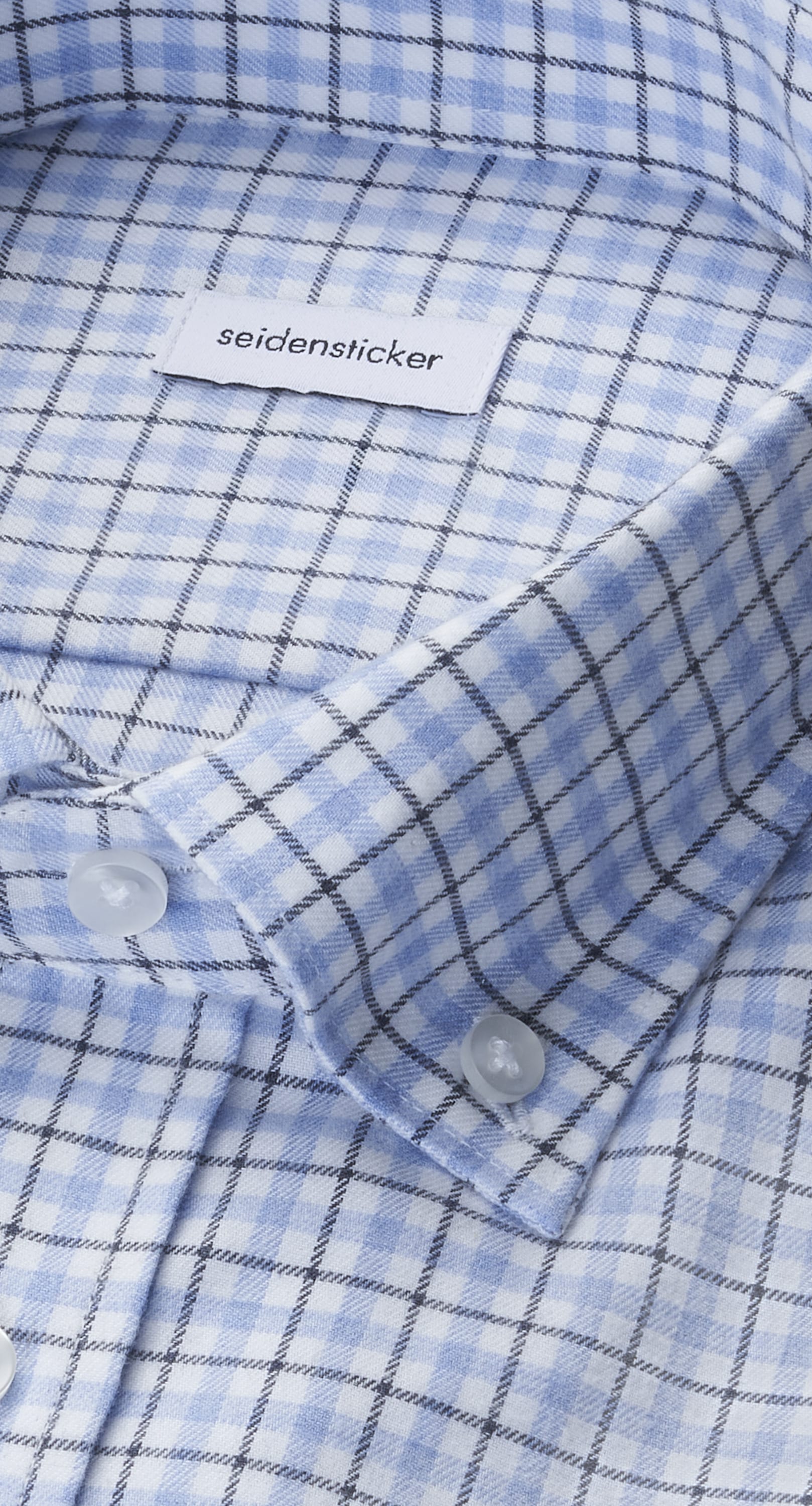 seidensticker Flanellhemd »Schwarze Rose«, Slim 1/1 Button-Down-Kragen Karo