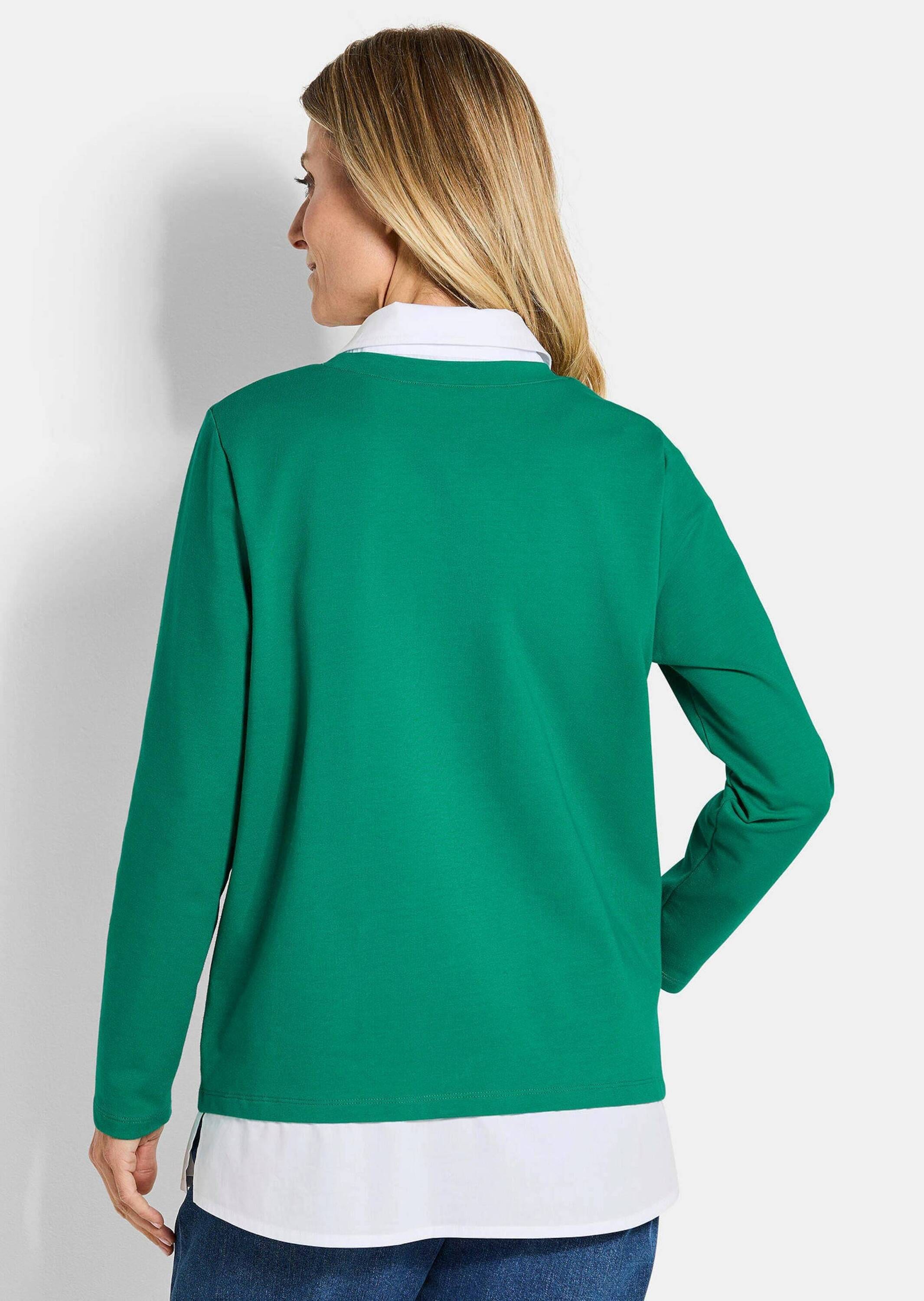 GOLDNER Langarmshirt »Elegantes 2-in-1 Business-Oberteil« Hemdkragen