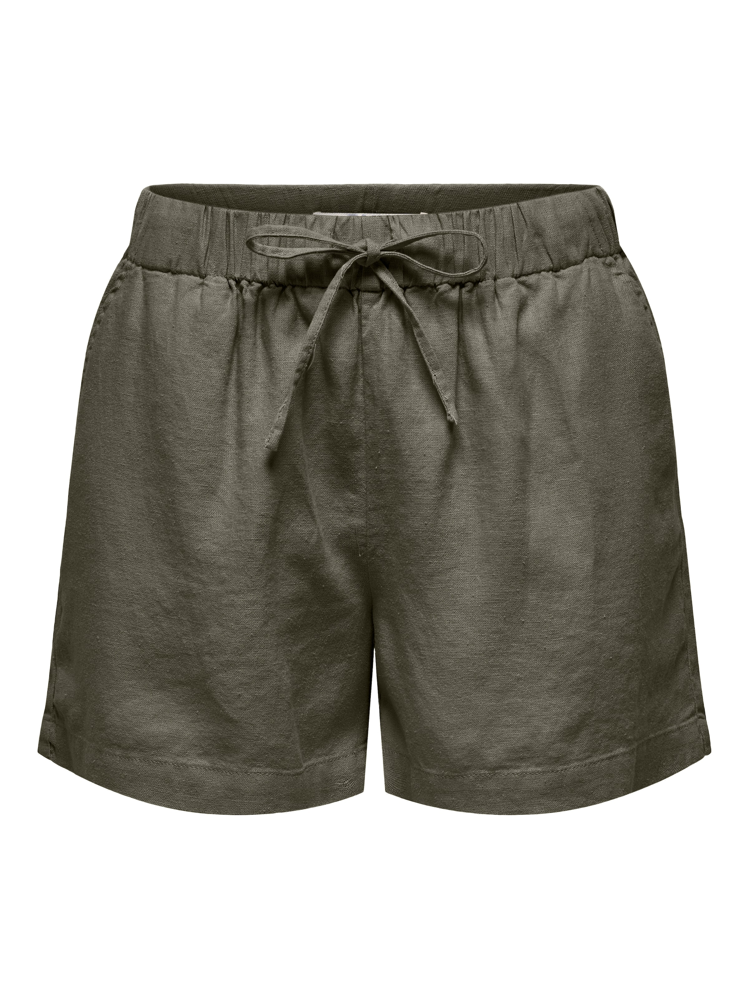ONLY Shorts »ONLGOA MW LIN BL PULL-UP SHORTS CC PNT«  mit Leinen