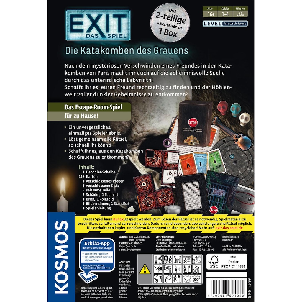 Kosmos Spiel »EXIT - Die Katakomben des Grauens«