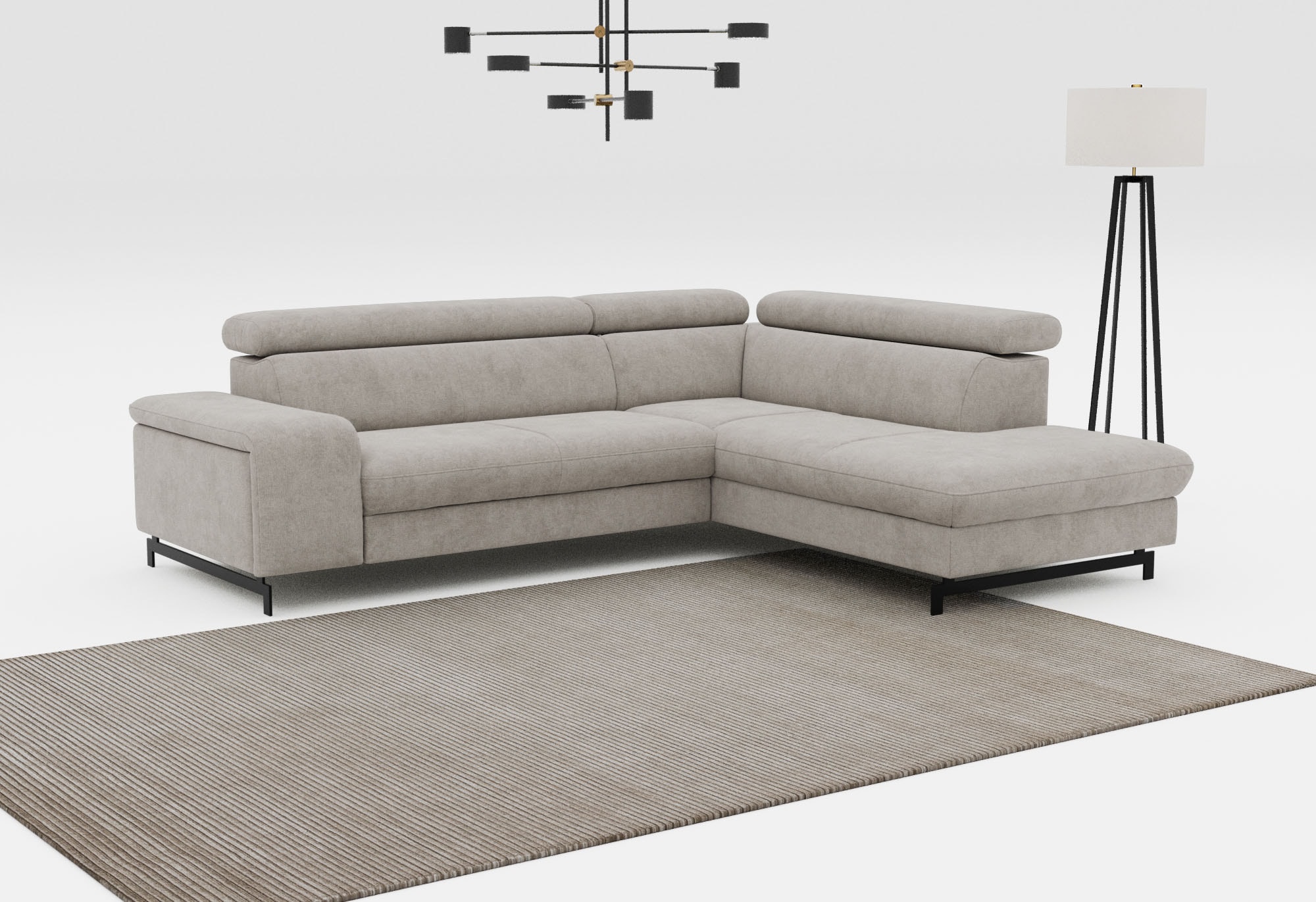COTTA Ecksofa »Emma L-Form, B: 262 cm« mit Kopfteilverstellung, optional Bettfunktion & Bettkasten