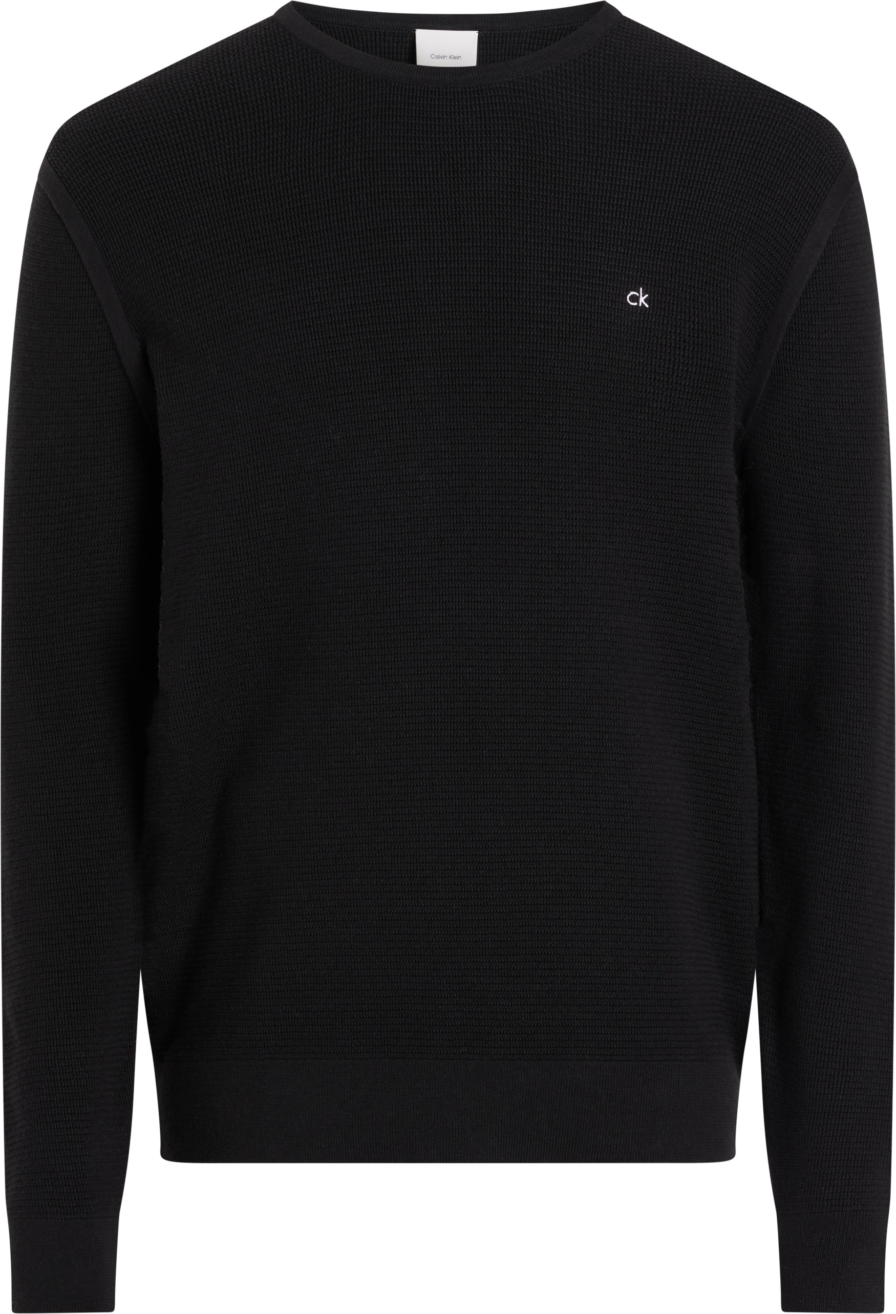Calvin Klein Rundhalspullover »MICRO WAFFLE TEXTURE CN SWEATER«, mit Waffelstruktur