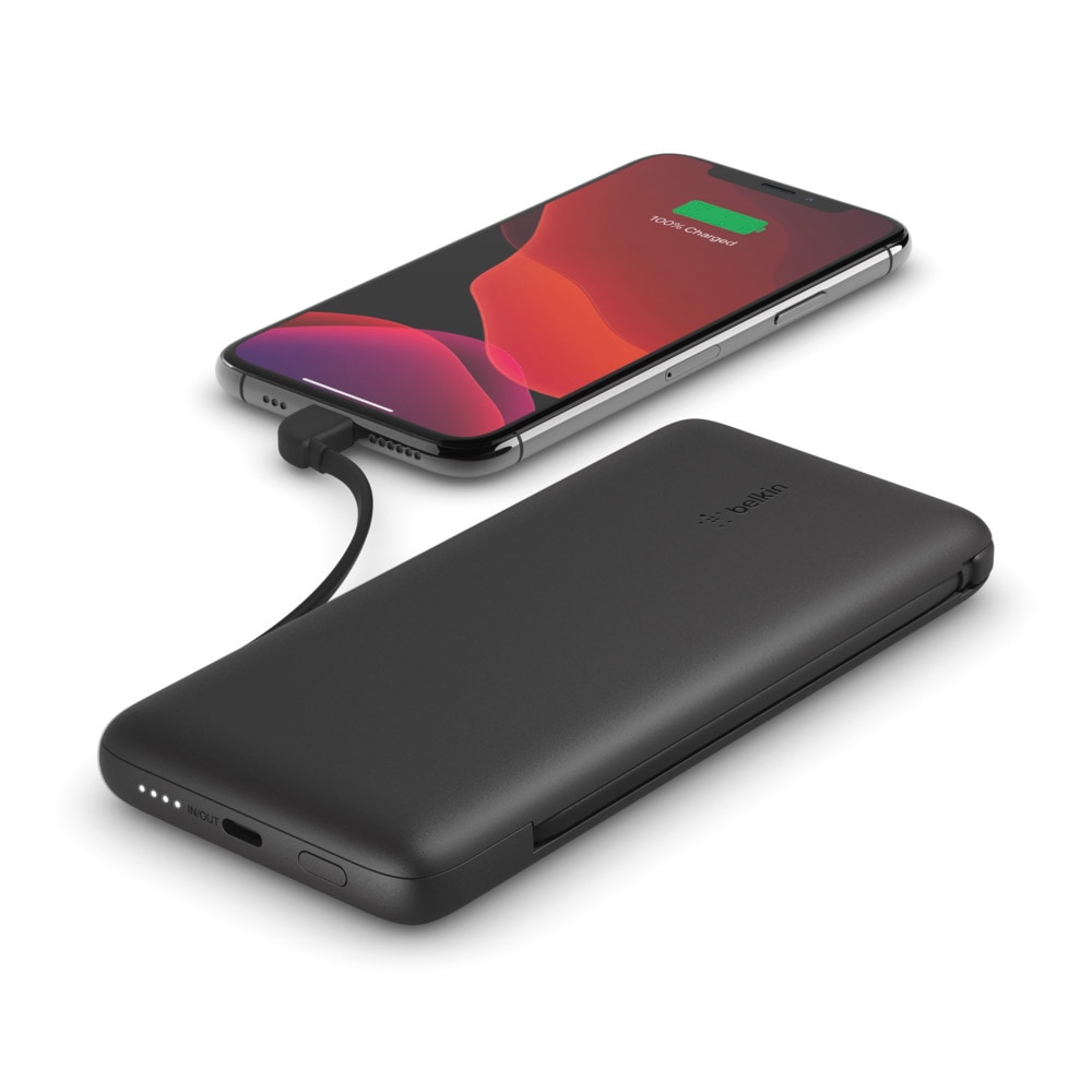 Belkin Powerbank »BoostCharge Plus 10.000 mAh«, Belkin BOOST?CHARGE™ Powerbank,10.000 mAh 18W,mit Kabeln blue, integrierte Kabel