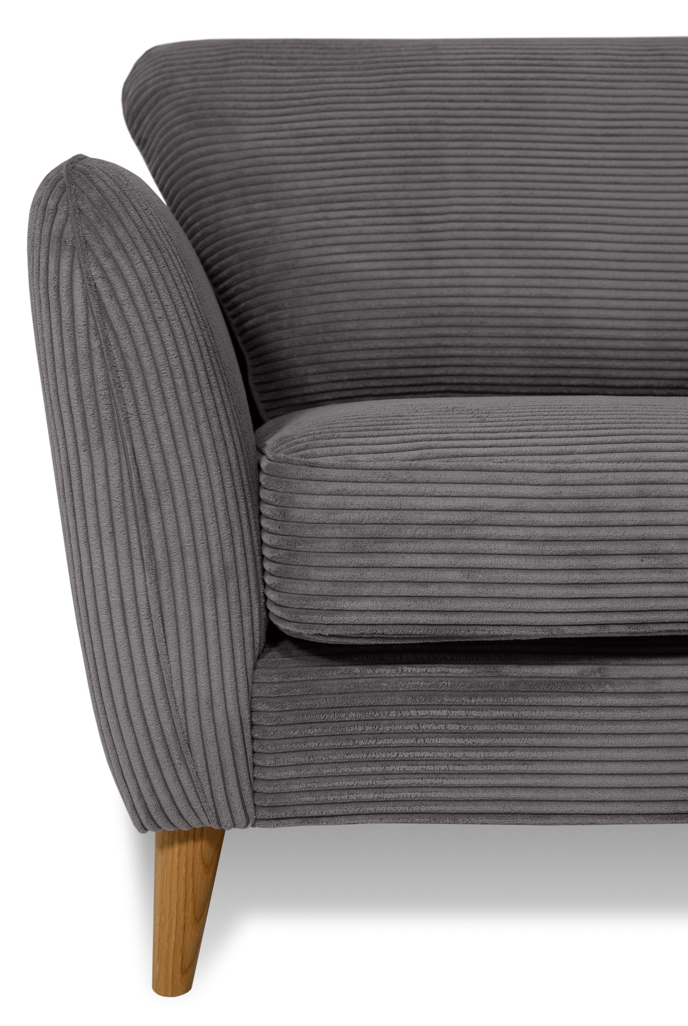 Home affaire 2-Sitzer »MARSEILLE Kompaktsofa 170 cm, Cord, Flachgewebe, Struktur, Webstoff« Massivholzbeine Eiche, Landhausstil, Wellenunterfederung