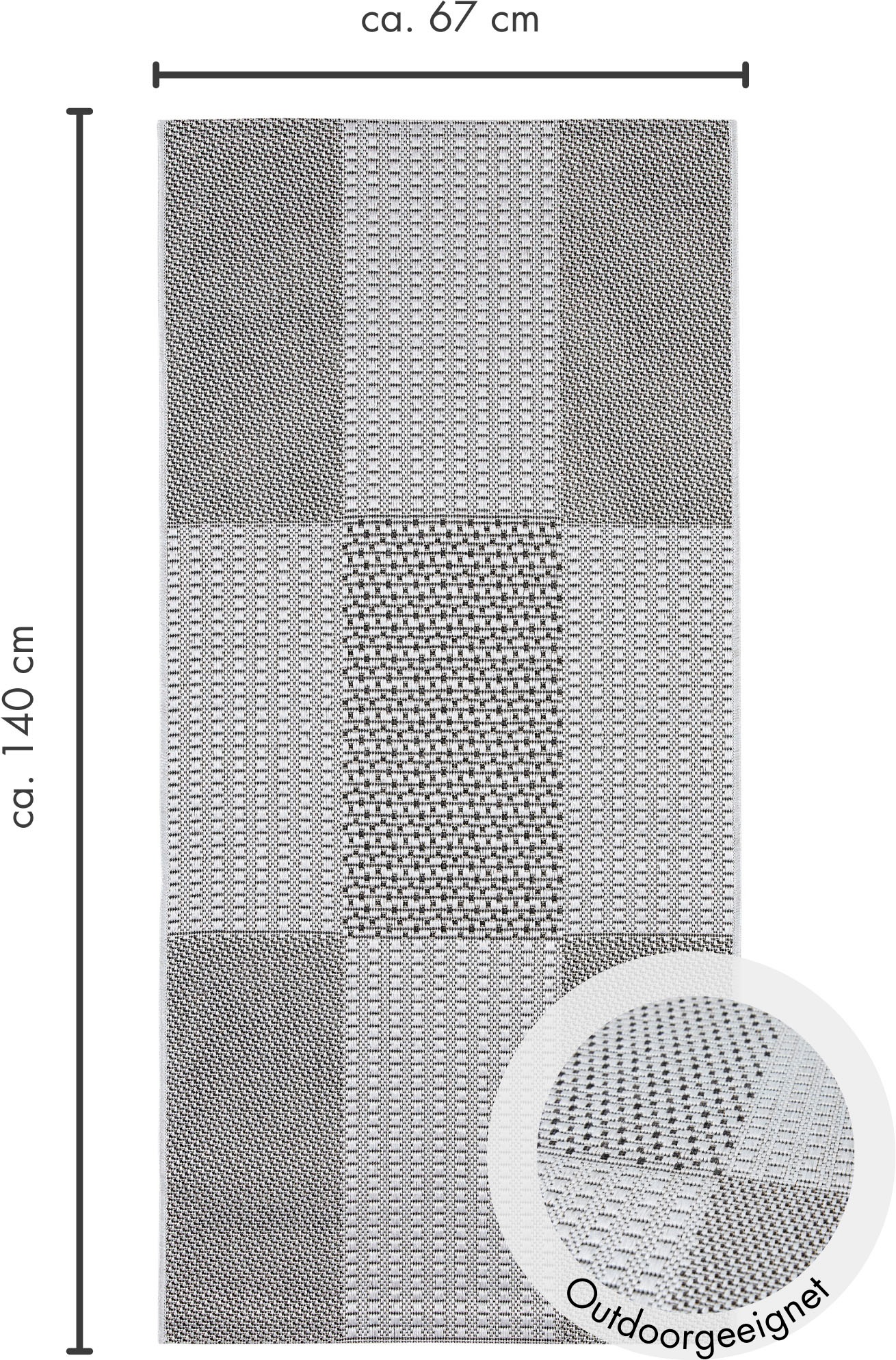Andiamo Teppich »ARIZONA1«, rechteckig, 5 mm Höhe, Flachgewebe, kariertes Muster, In- und Outdoor geeignet, Wohnzimmer