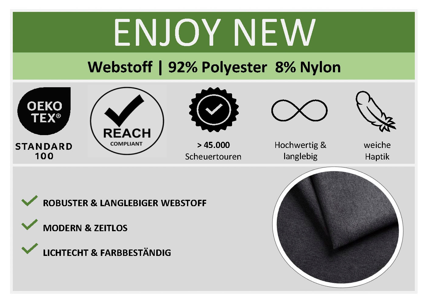 meise.möbel Polsterbett »CIRCLE inkl. LED-Beleuchtung & USB-Anschluss, wahlweise mit Bettkasten« erhältlich in den Breiten 90cm, 120cm & 140cm