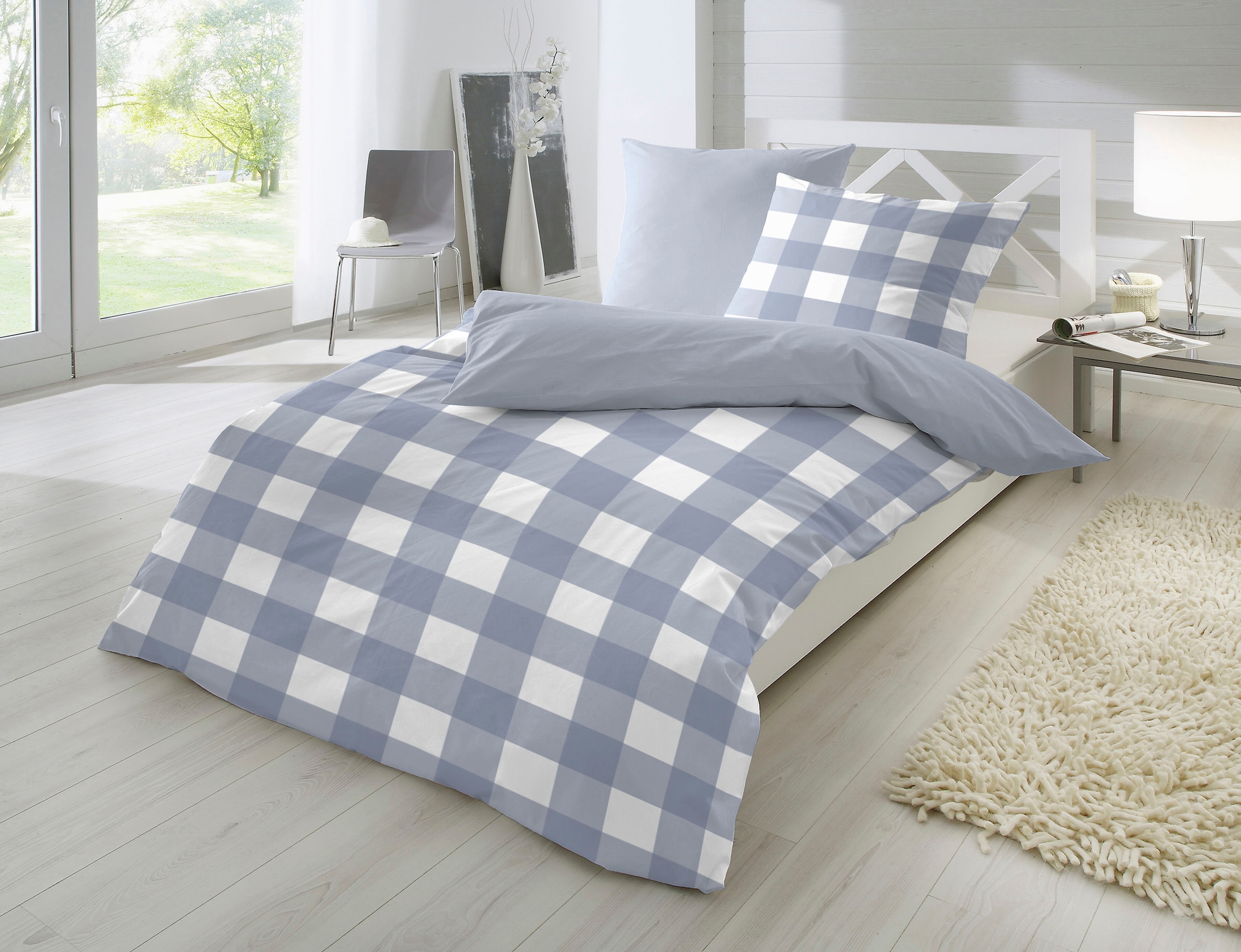 Primera Bettwäsche »Basic Perkal« 2 Stk. tlg. im modernen Karodesign