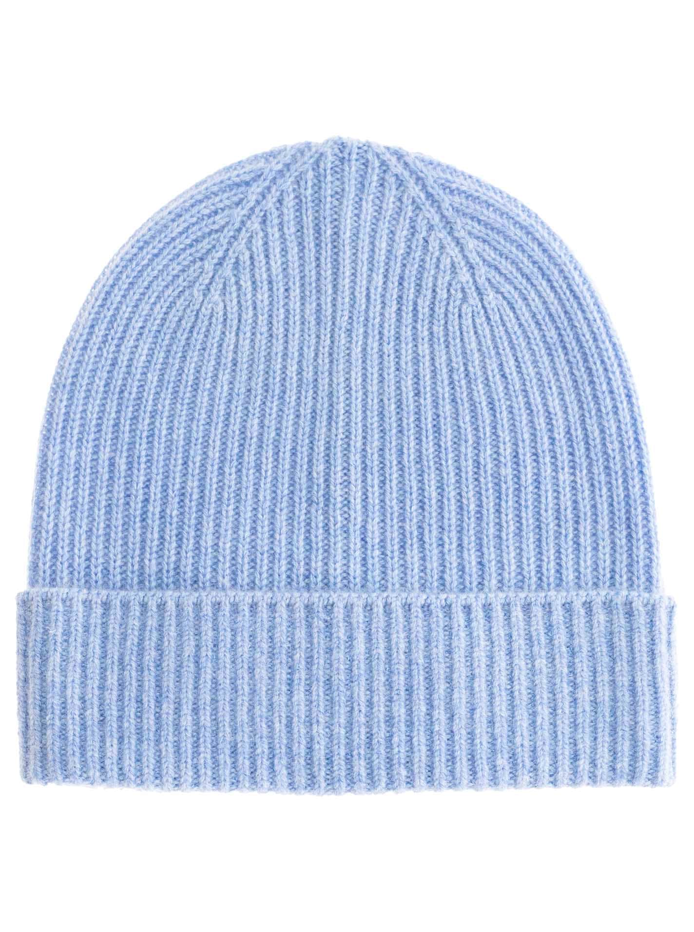 Zwillingsherz Beanie Feinripp, breiter Umschlag, Wolle