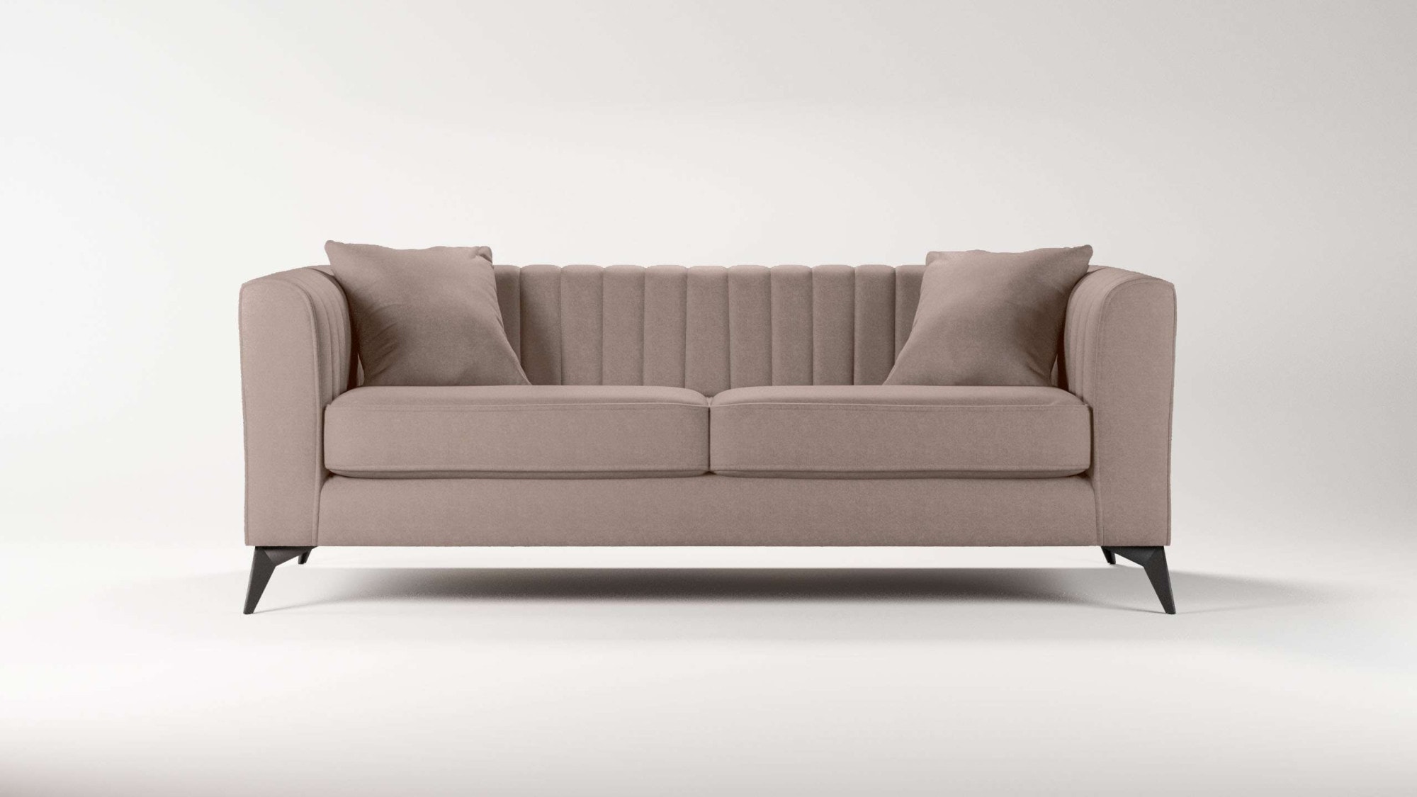 Places of Style 3-Sitzer »MATTHEW elegantes Designsofa, Maße B/T/H: 201/86/74 cm«, feine Steppung im Rückenbereich, lose Sitzkissen, incl. Zierkissen