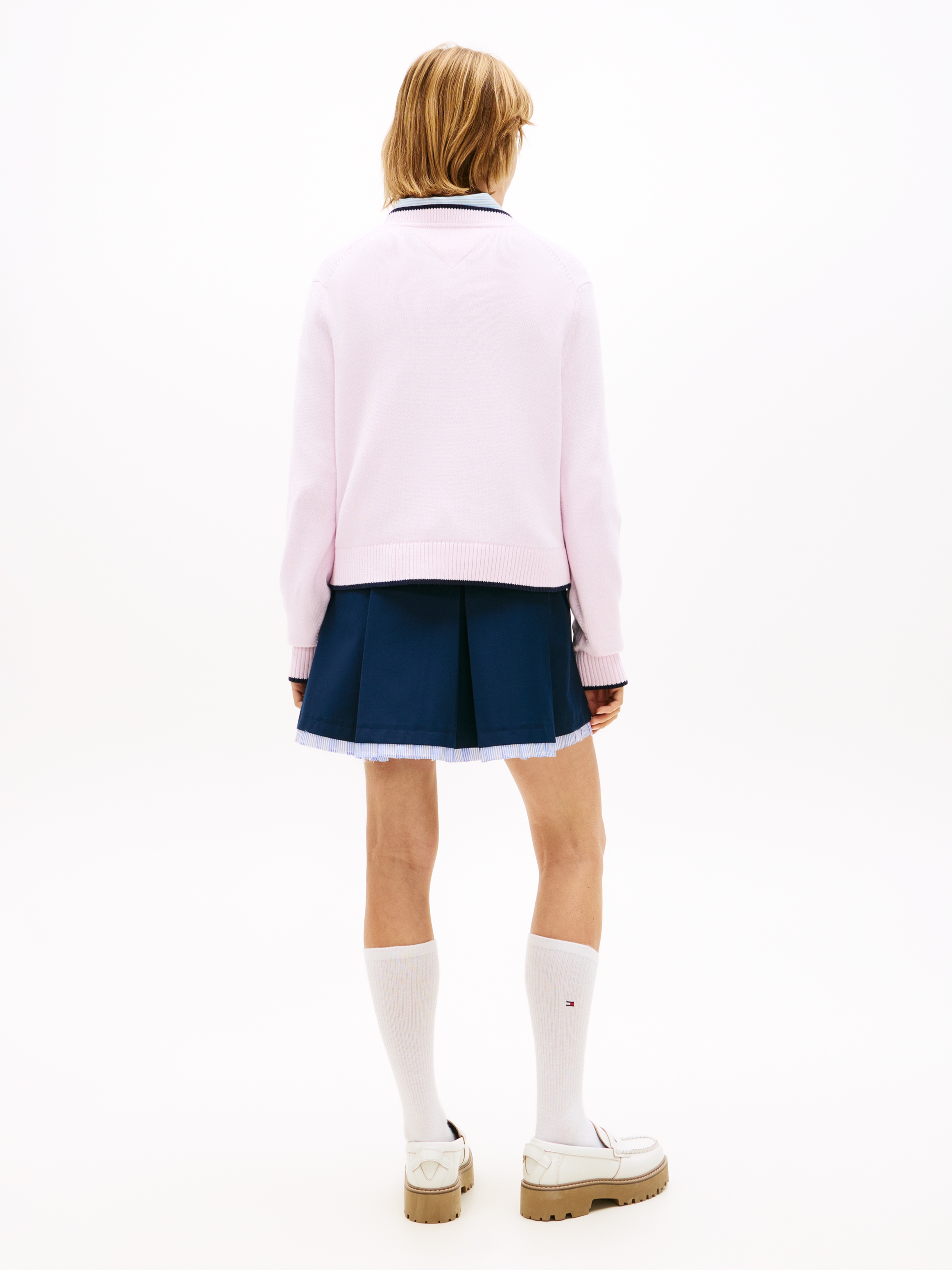 Tommy Jeans Strickpullover »TJW TIPPING FLAG SWEATER EXT« mit Logo-Intarsie, Relaxed Fit