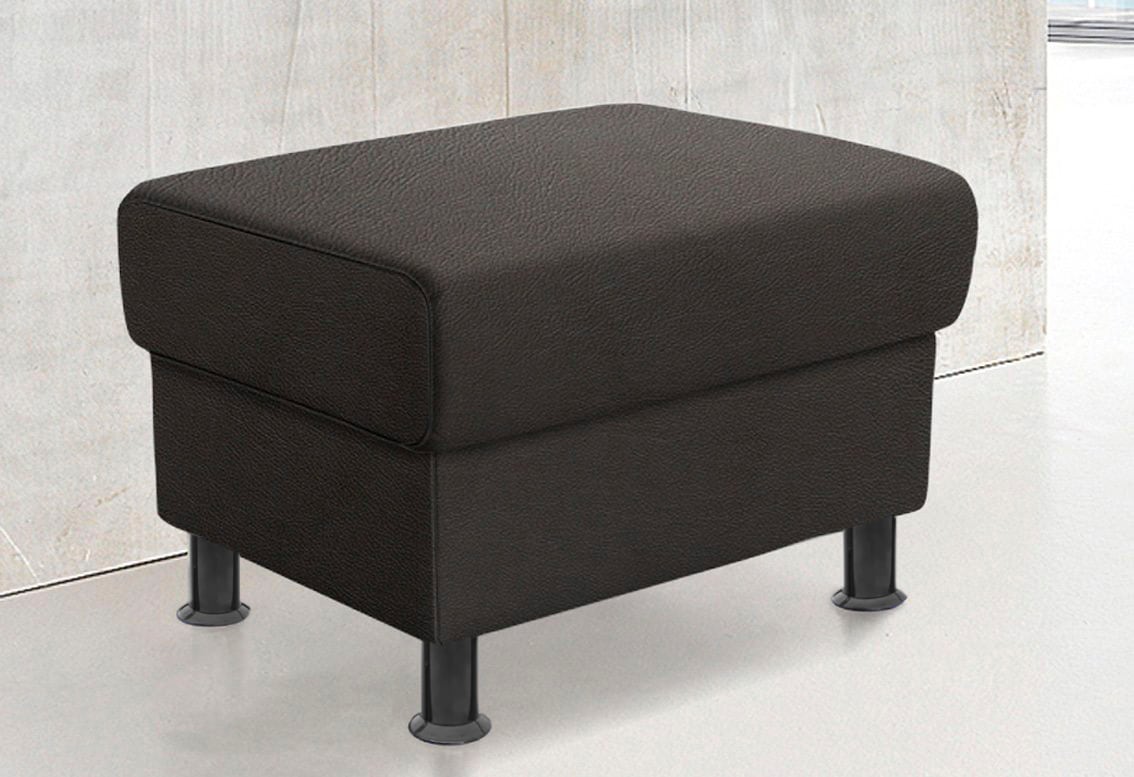 TRENDMANUFAKTUR Hocker »Rondo, Polsterhocker zur Serie, Breite 67 cm, Füße schwarz« Fußhocker wahlweise mit Federkern, in verschiedenen Bezügen bestellbar