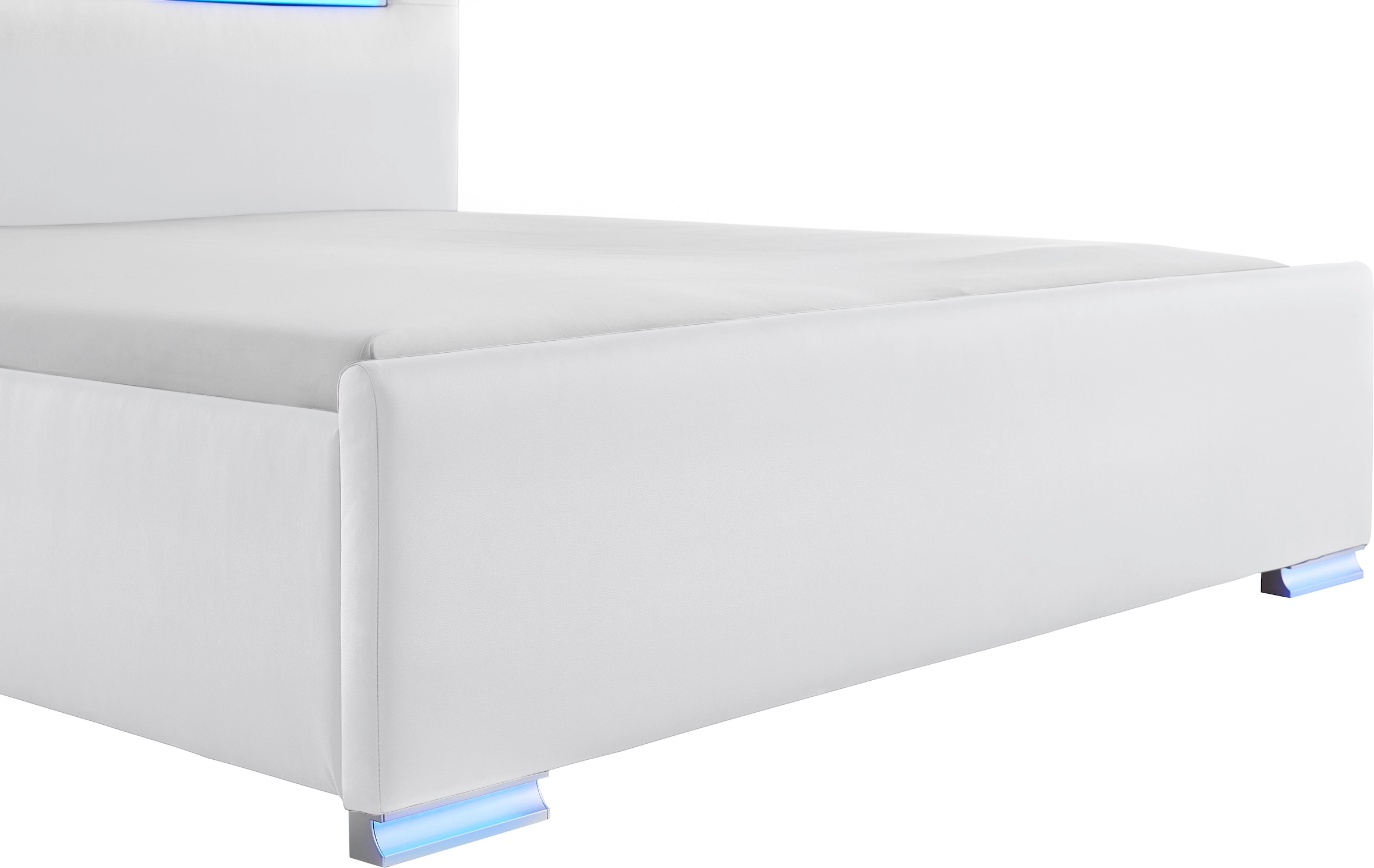 meise.möbel Polsterbett »Las Vegas III mit LED-Beleuchtung und USB-Anschluss«, erhältlich in den Breiten 140 & 180cm