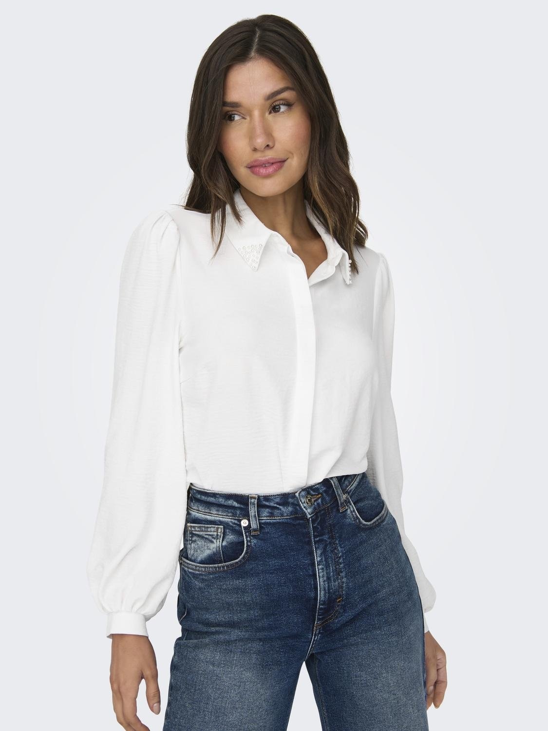 ONLY Hemdbluse »ONLMETTE PEARL LS SHIRT WVN« Kunstfaser, regular fit