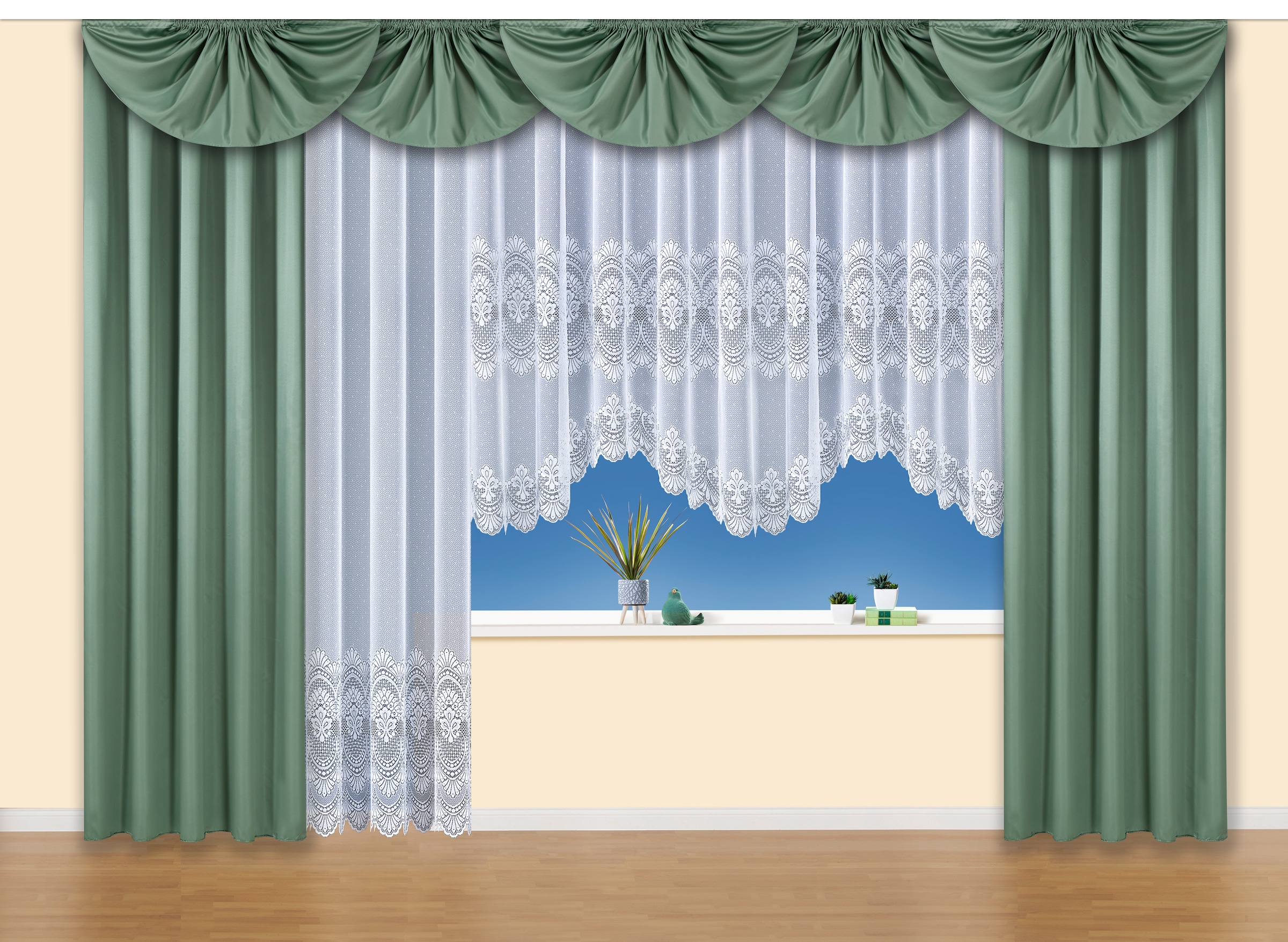 Weckbrodt Mittelbogen »Nicoletta« Kräuselband 1 Stk. tlg. Querbehang, Gardine, Store, blickdicht