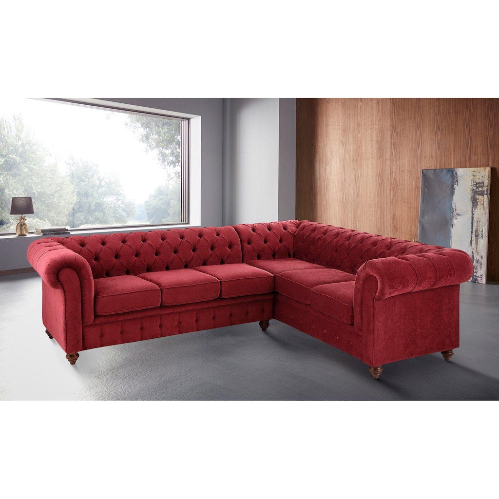 Home affaire Chesterfield-Sofa »Chesterfield Ecksofa, auch in Leder L-Form«