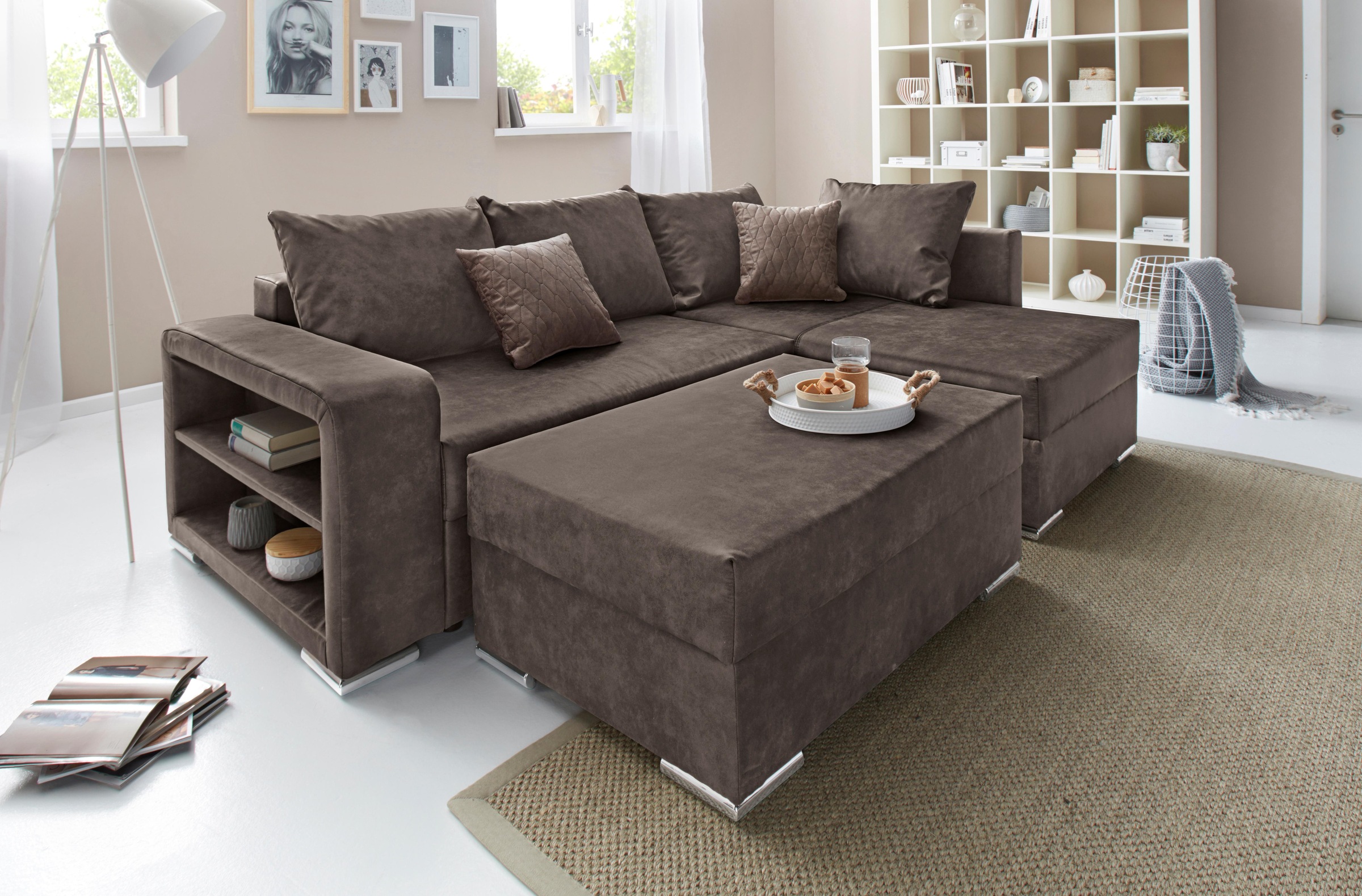 COLLECTION AB Hocker »John«, Frei im Raum stellbar, wahlweise mit Federkern