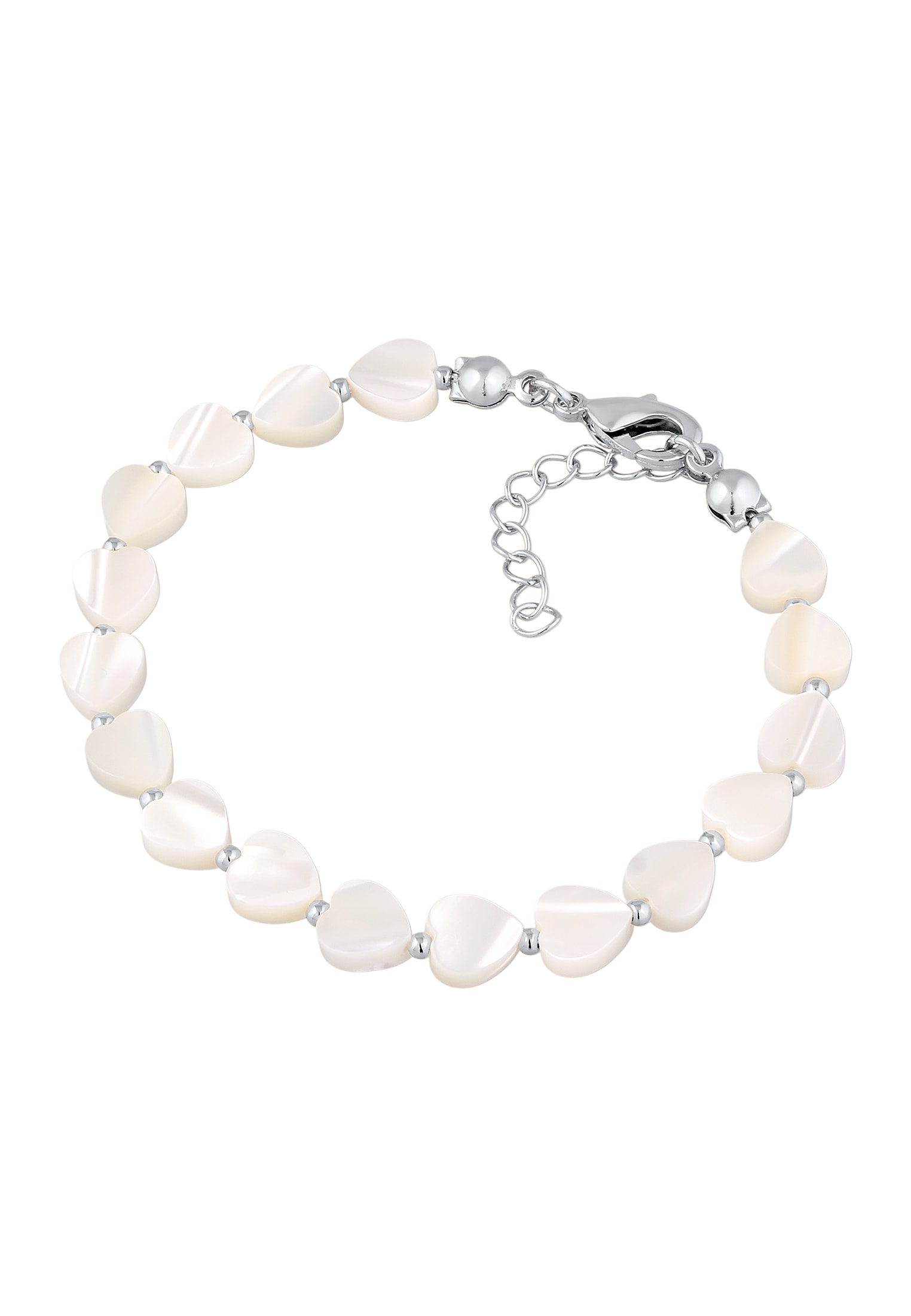 Elli Armkette »Armband Muschel Herzen Kette Silberfarben«